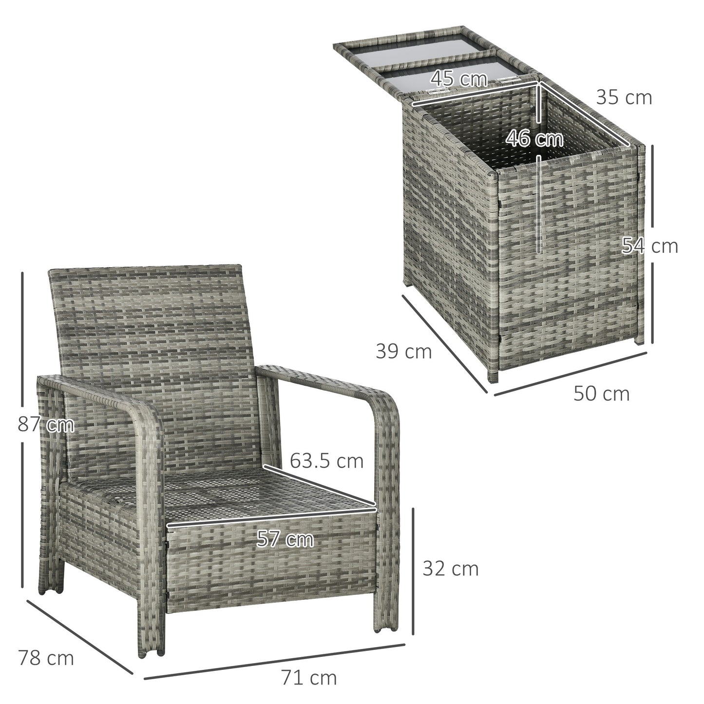 3 Pieces Rattan Bistro Set (2)