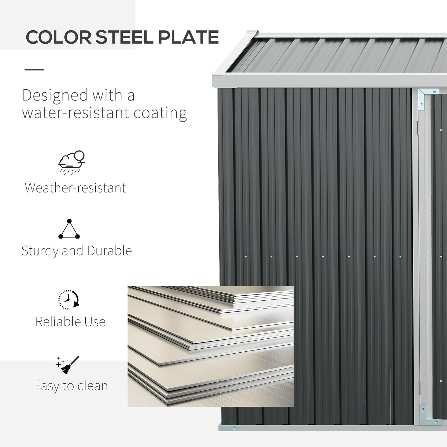 14 x 8ft Outdoor Garden Metal Storage Shed with Lockable Door