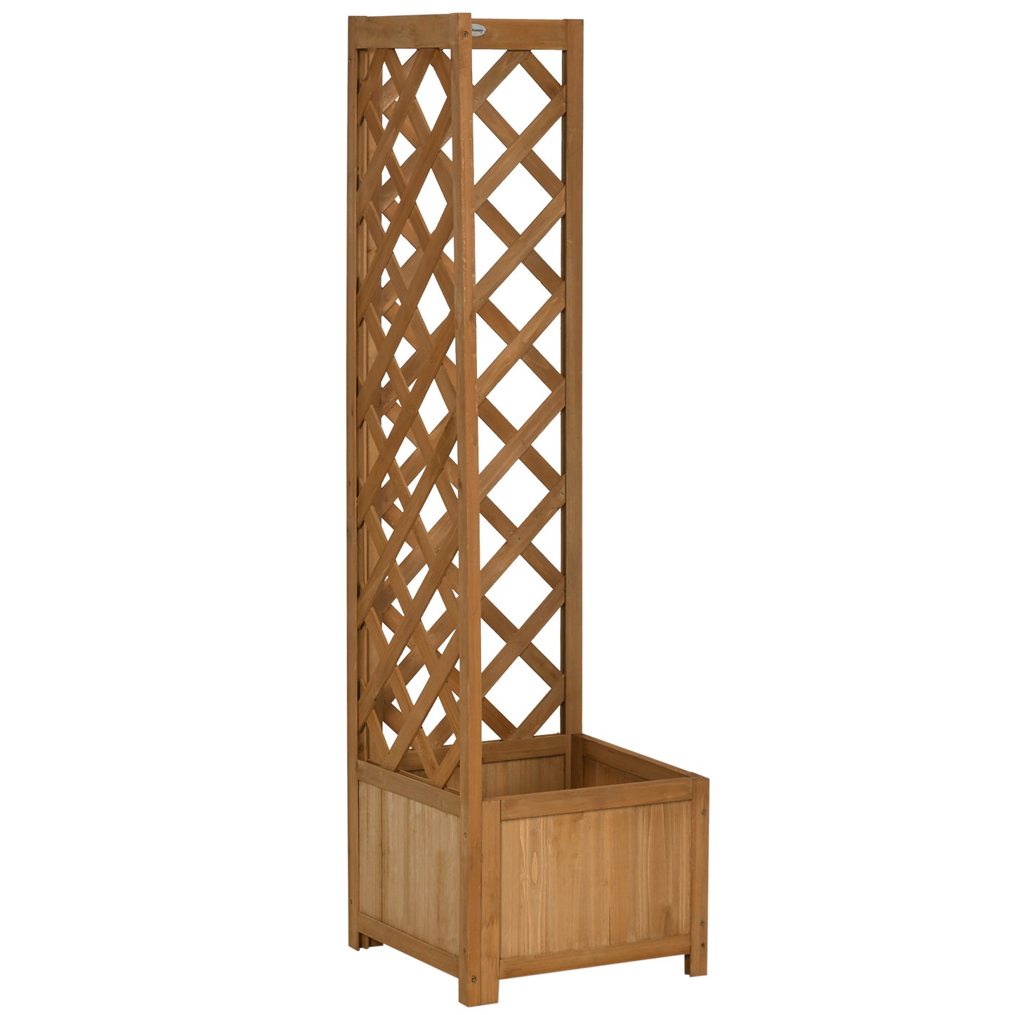 Wooden Planter with Corner Trellis