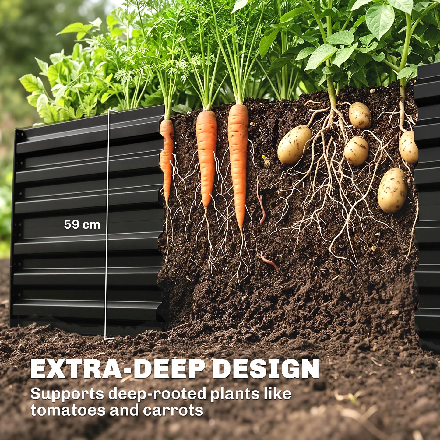 Raised Beds for Garden, Galvanised Steel Outdoor Planters (1)