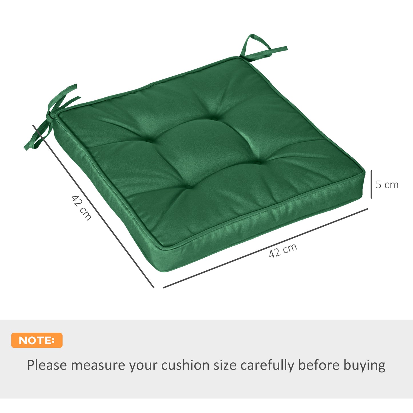 Set of 4 42 x 42cm Outdoor Seat Cushions