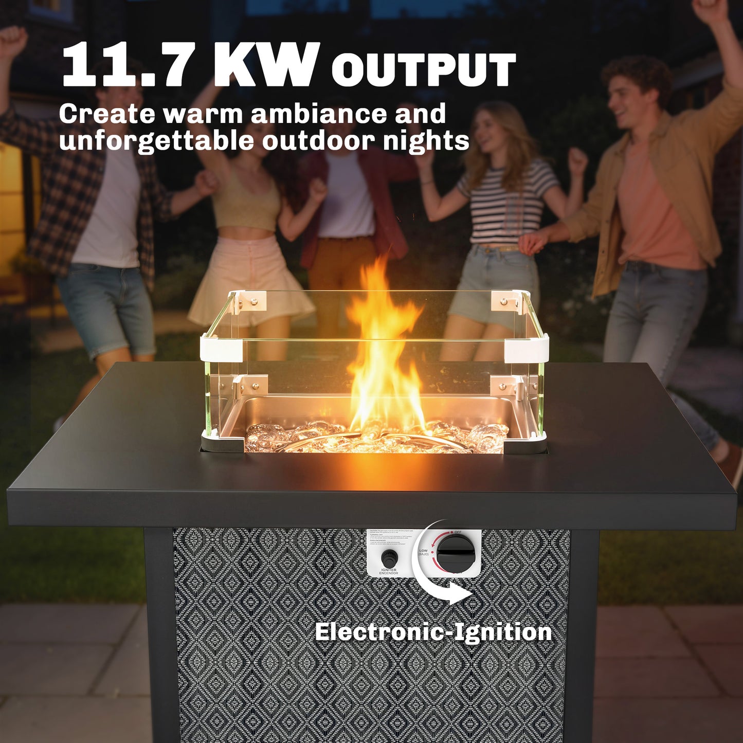 Propane Gas Fire Pit Table for Garden