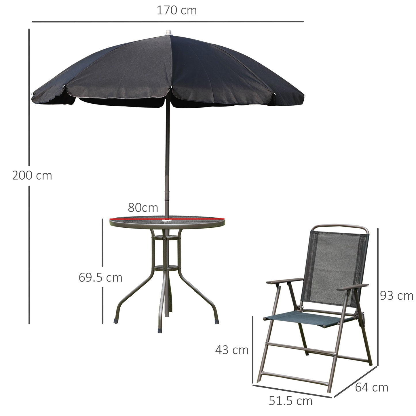 6 Piece Garden Dining Set with Umbrella