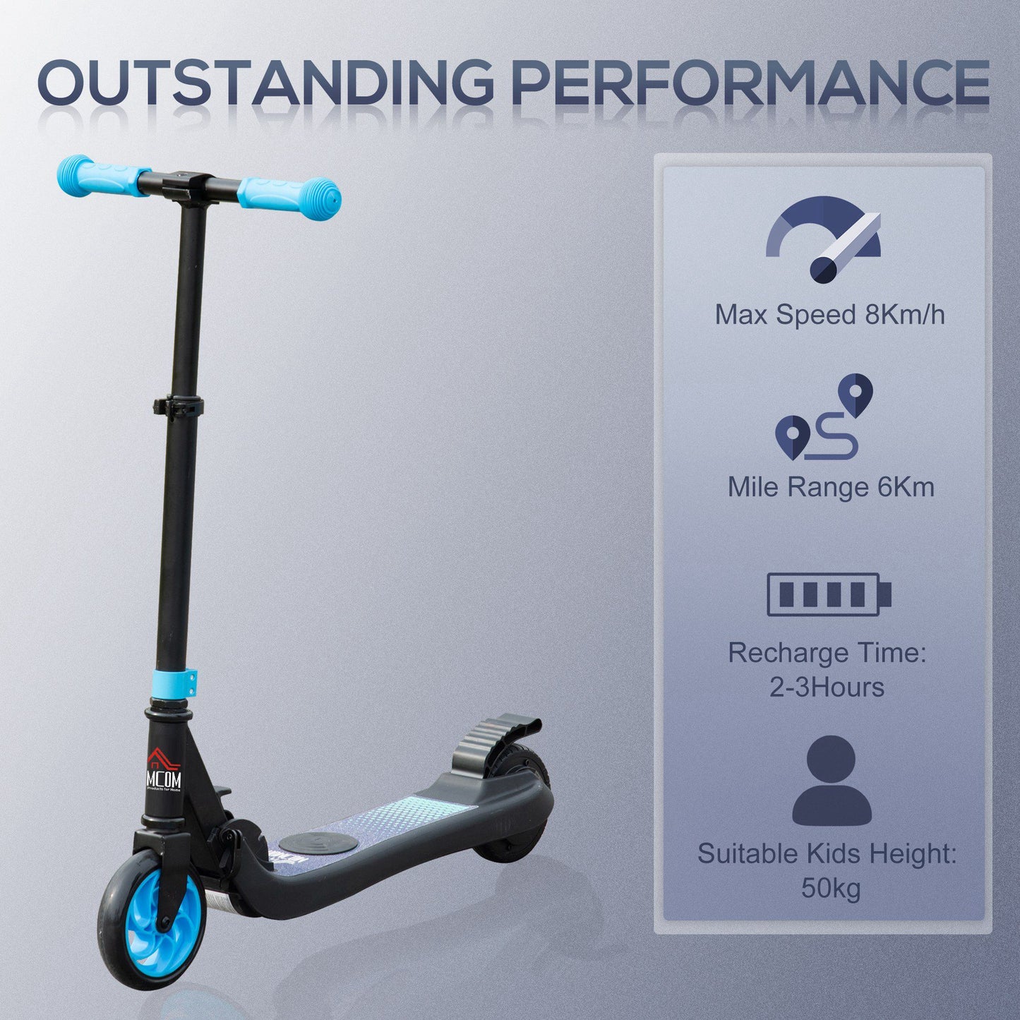 Folding Electric Scooter with Brake, for Ages 6+ Years
