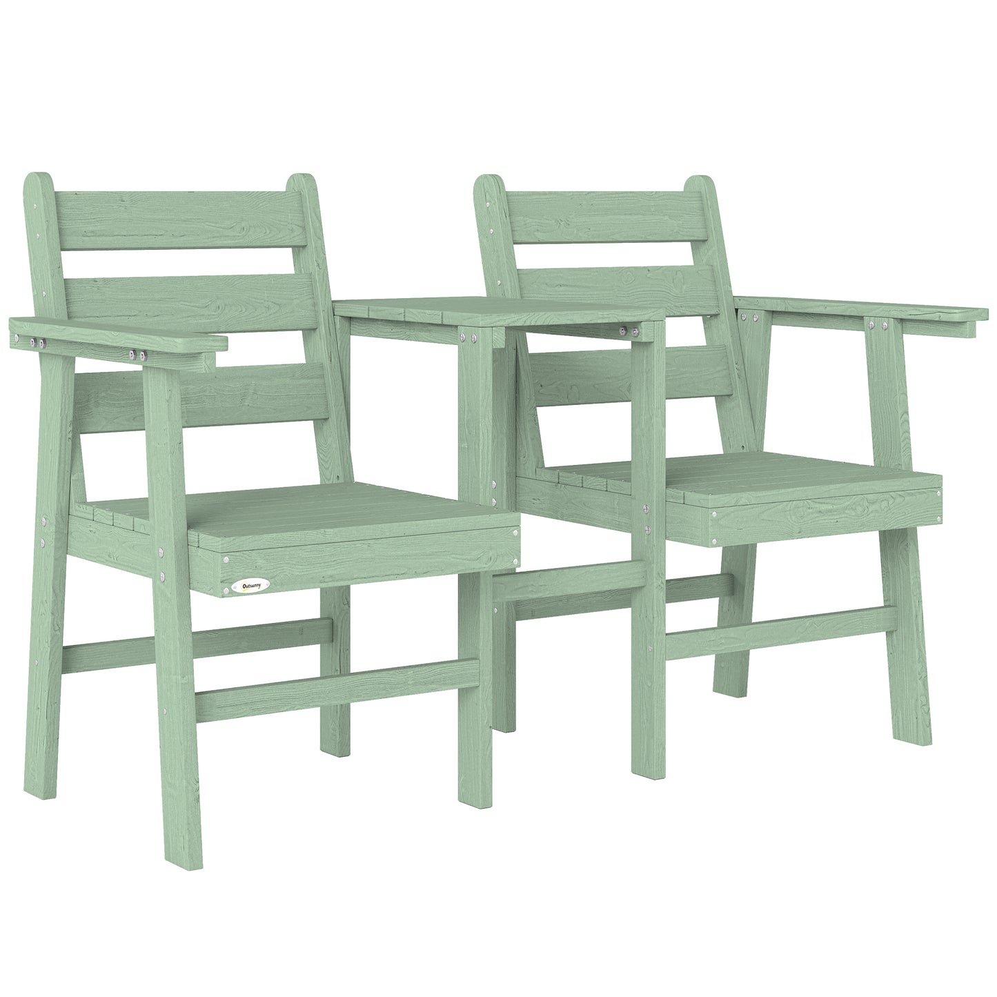 Outdoor Garden Loveseat, Embossed Wooden Jack and Jill Garden Seat
