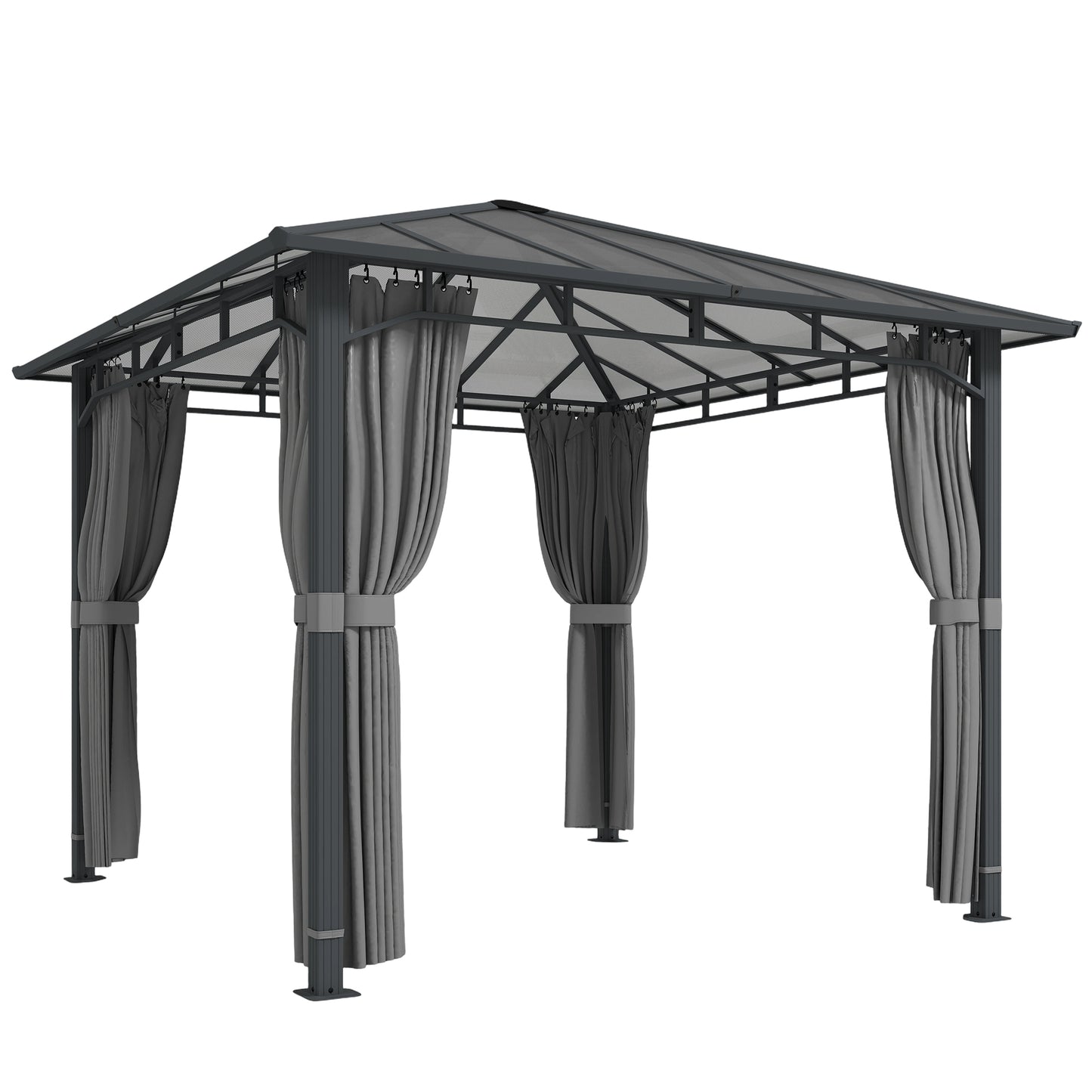 3 x 3 m Outdoor Hardtop Gazebo Canopy with PC Roof
