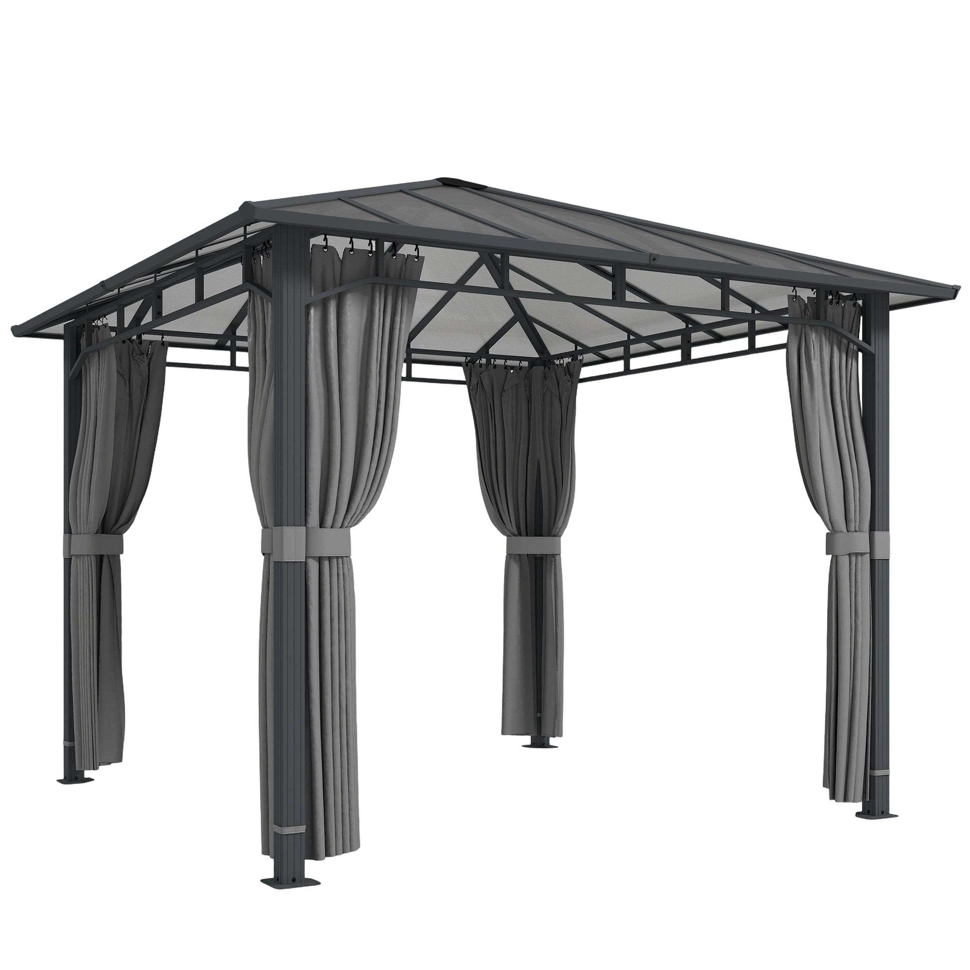3 x 3 m Outdoor Hardtop Gazebo Canopy with PC Roof