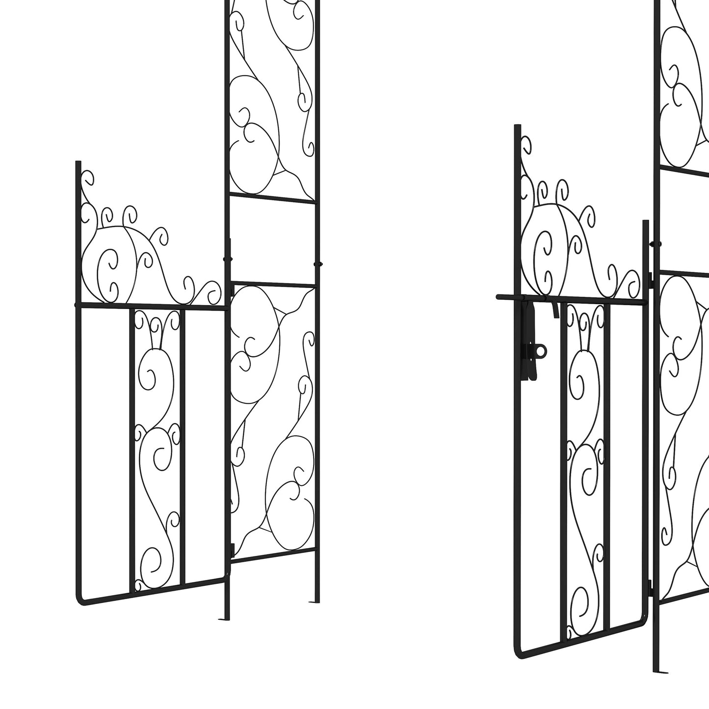 Outdoor Garden Arch with Double Gates (1)