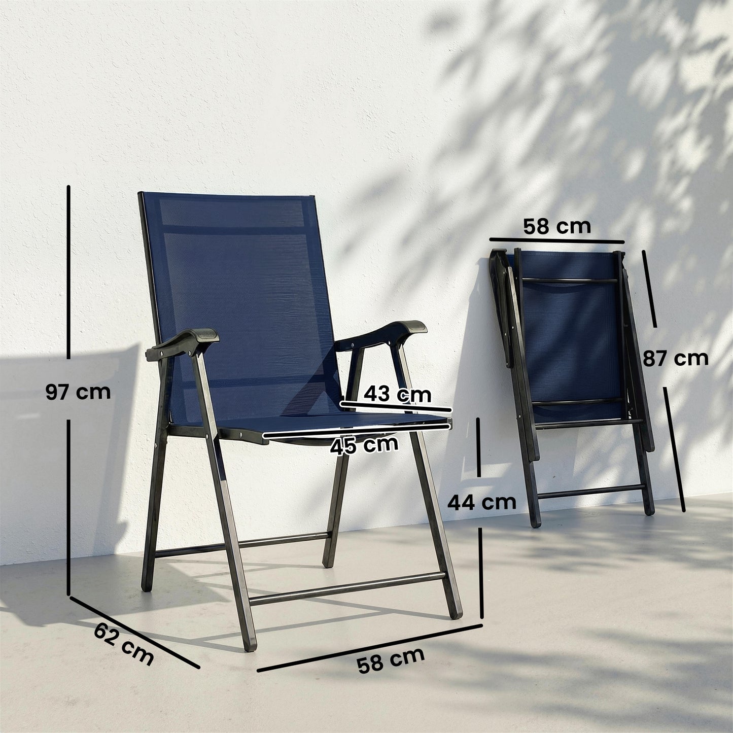Folding Garden Chairs , Foldable Garden Dining Chairs with High Back