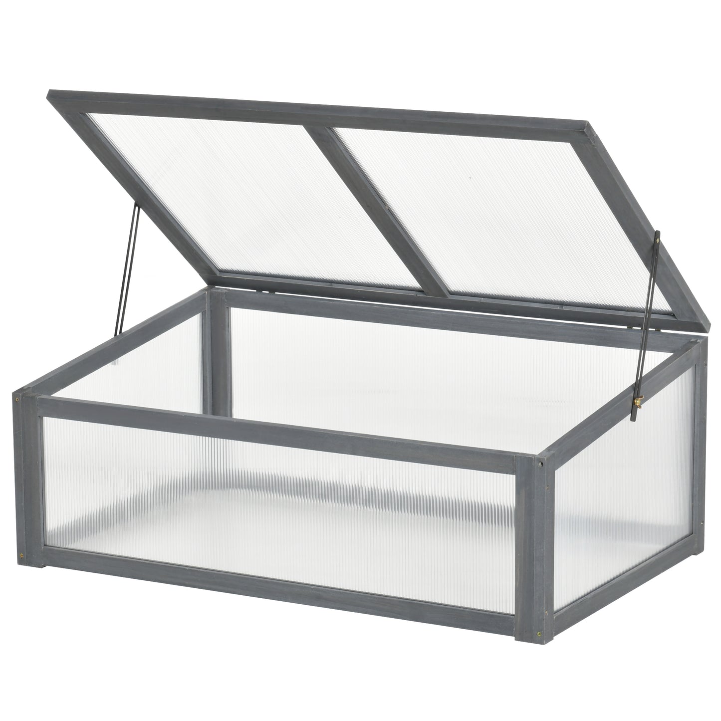 Wooden Cold Frame, Small Polycarbonate Greenhouse for Plants (1)
