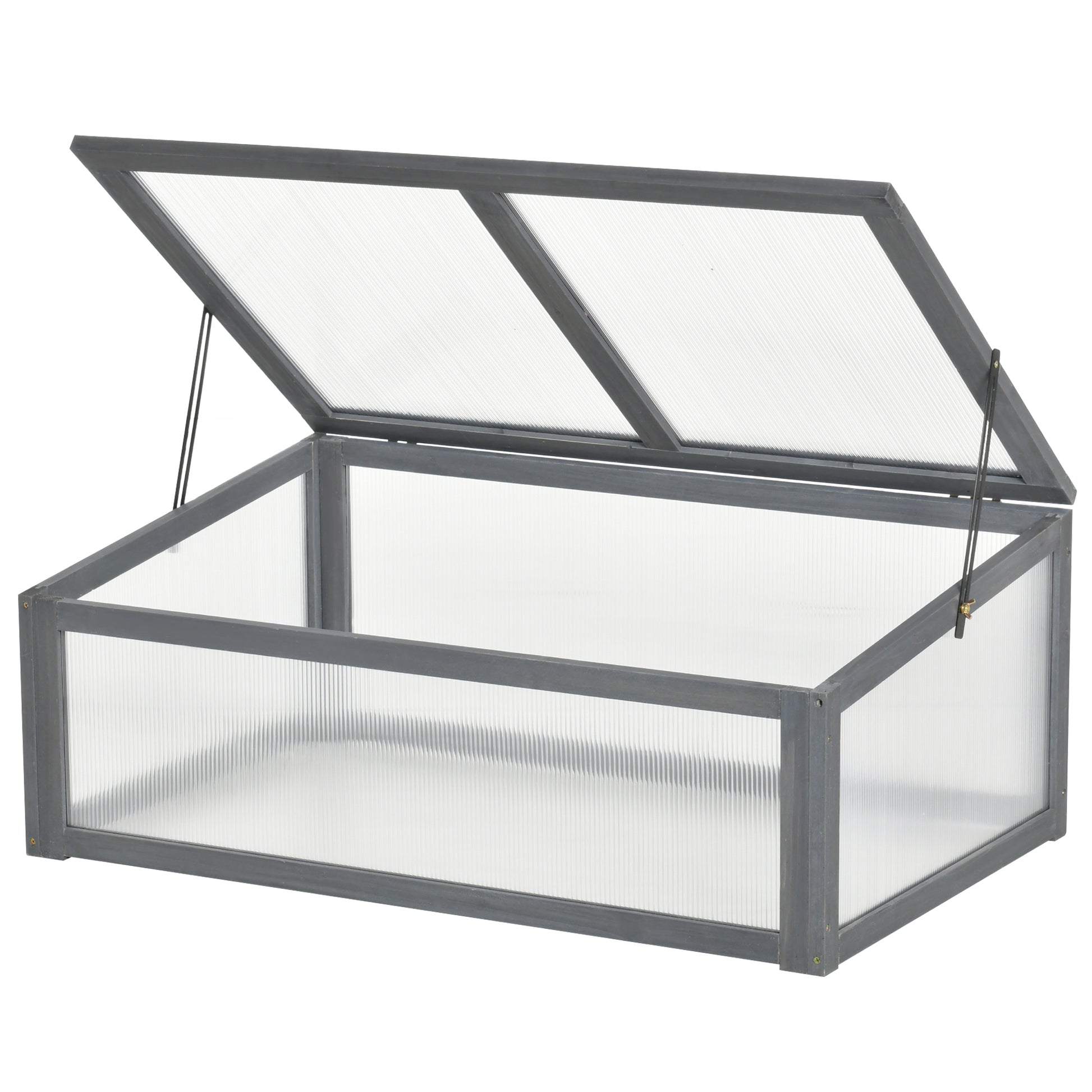 Wooden Cold Frame, Small Polycarbonate Greenhouse for Plants (1)