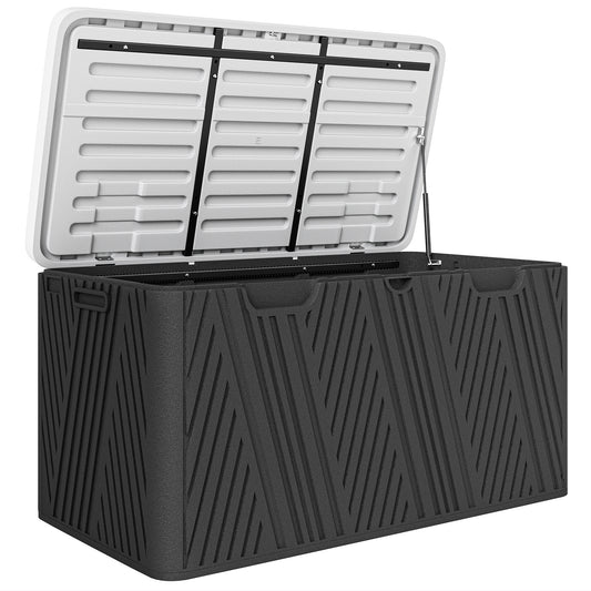 380L Waterproof Outdoor Storage Box, with Lockable Lid