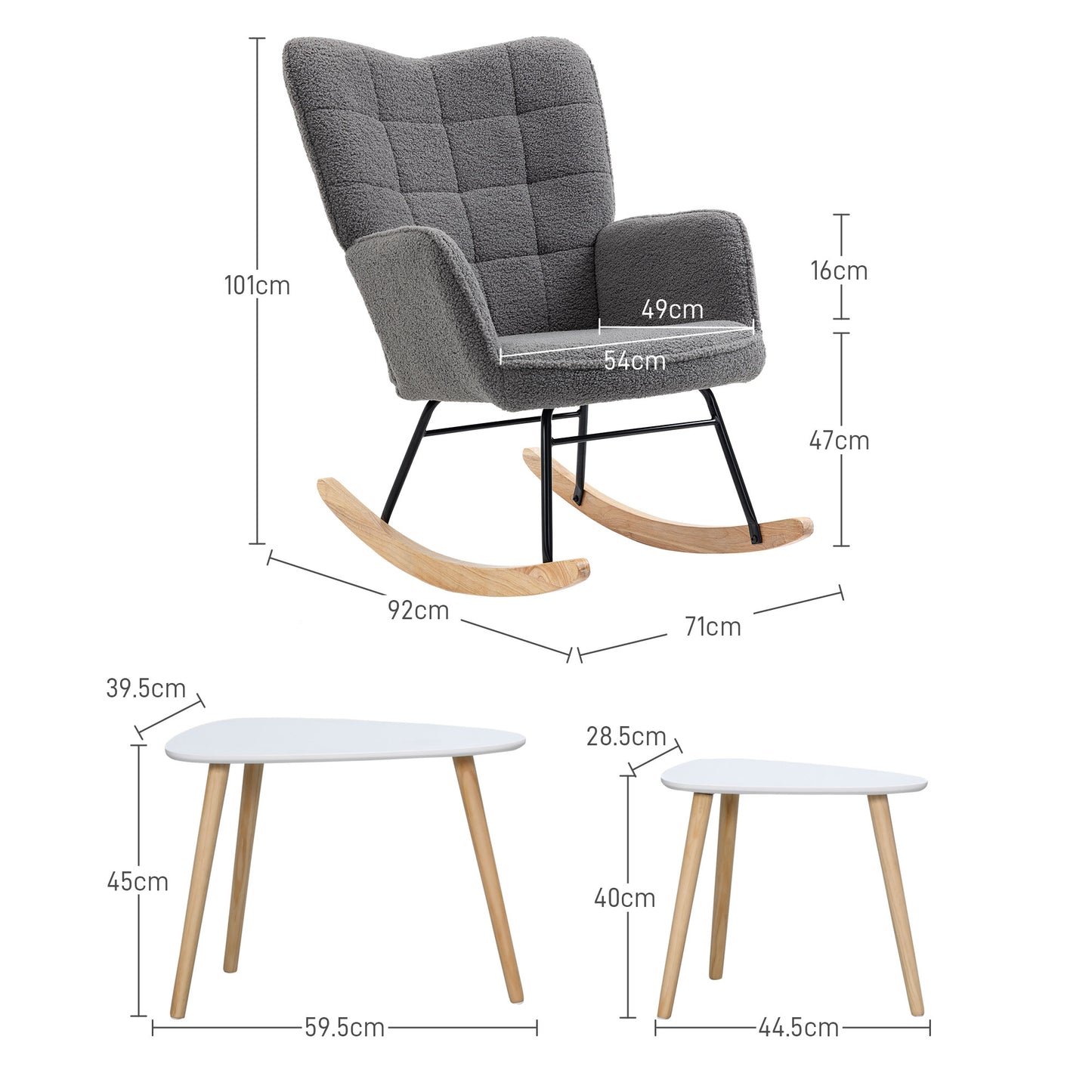 Living Room Furniture Set, Wingback Rocking Chair