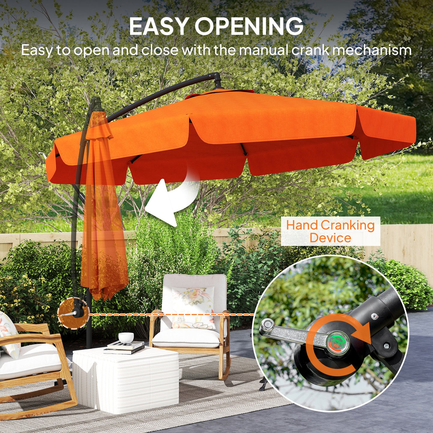 2.7m Garden Cantilever Banana Parasol