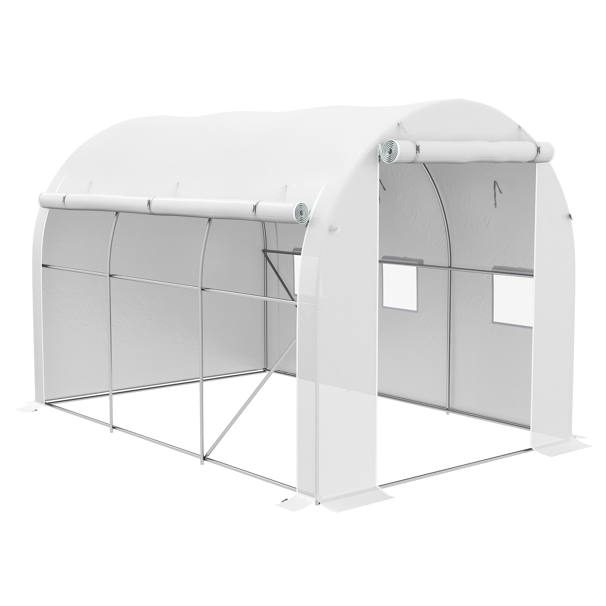 296 x 196cm Steel Frame Polytunnel Greenhouse