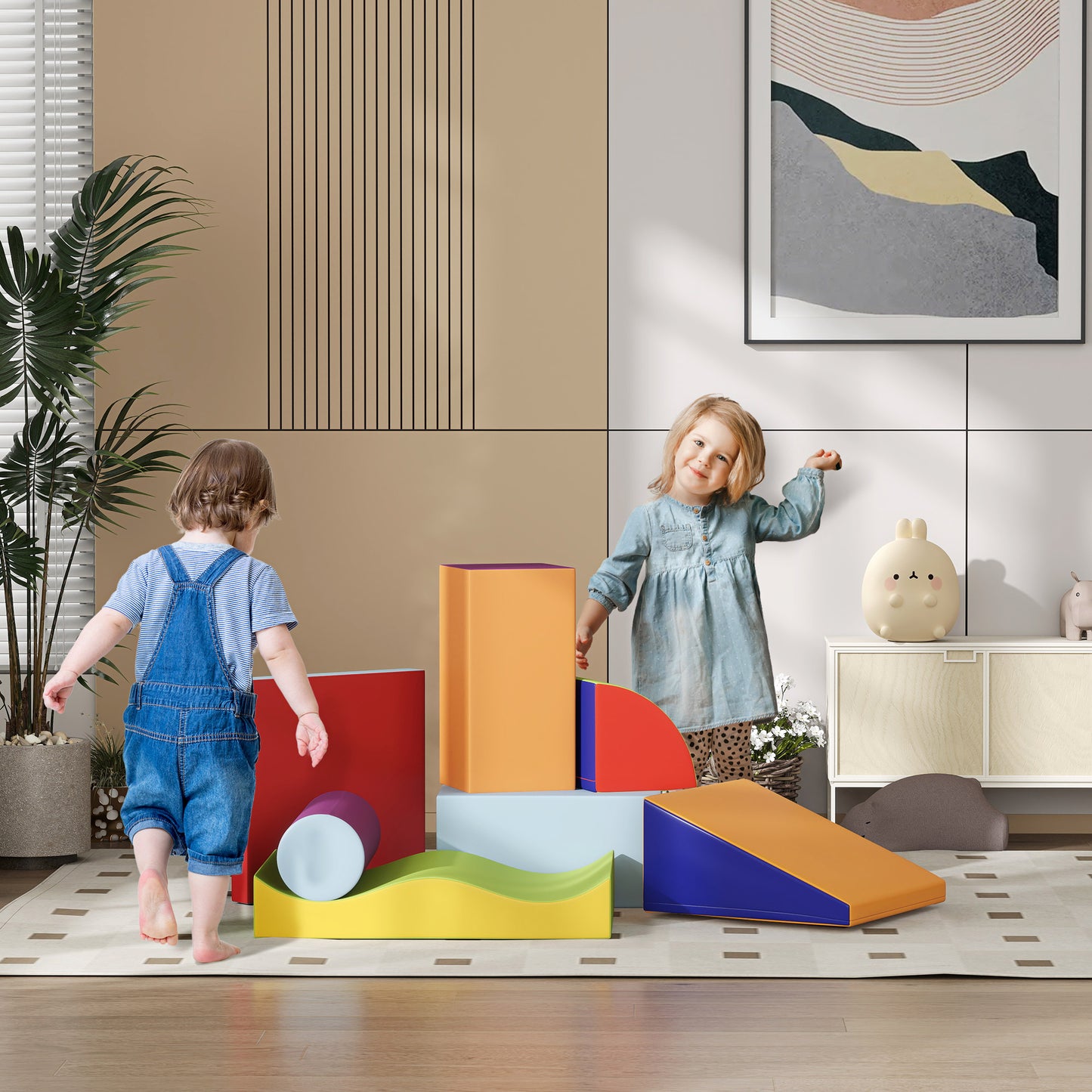 7 Piece Soft Soft Play Set for Toddlers 1-3 Years