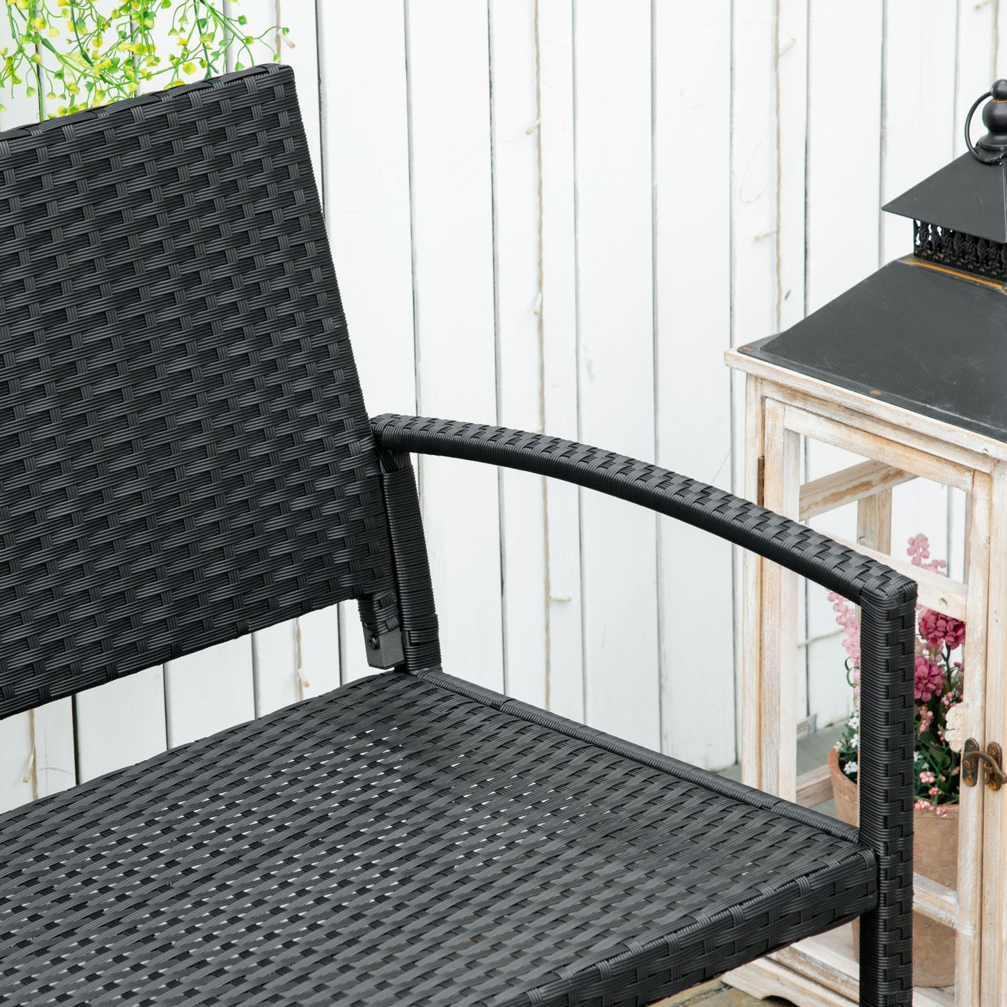 2 Seater Poly Rattan Garden Bench