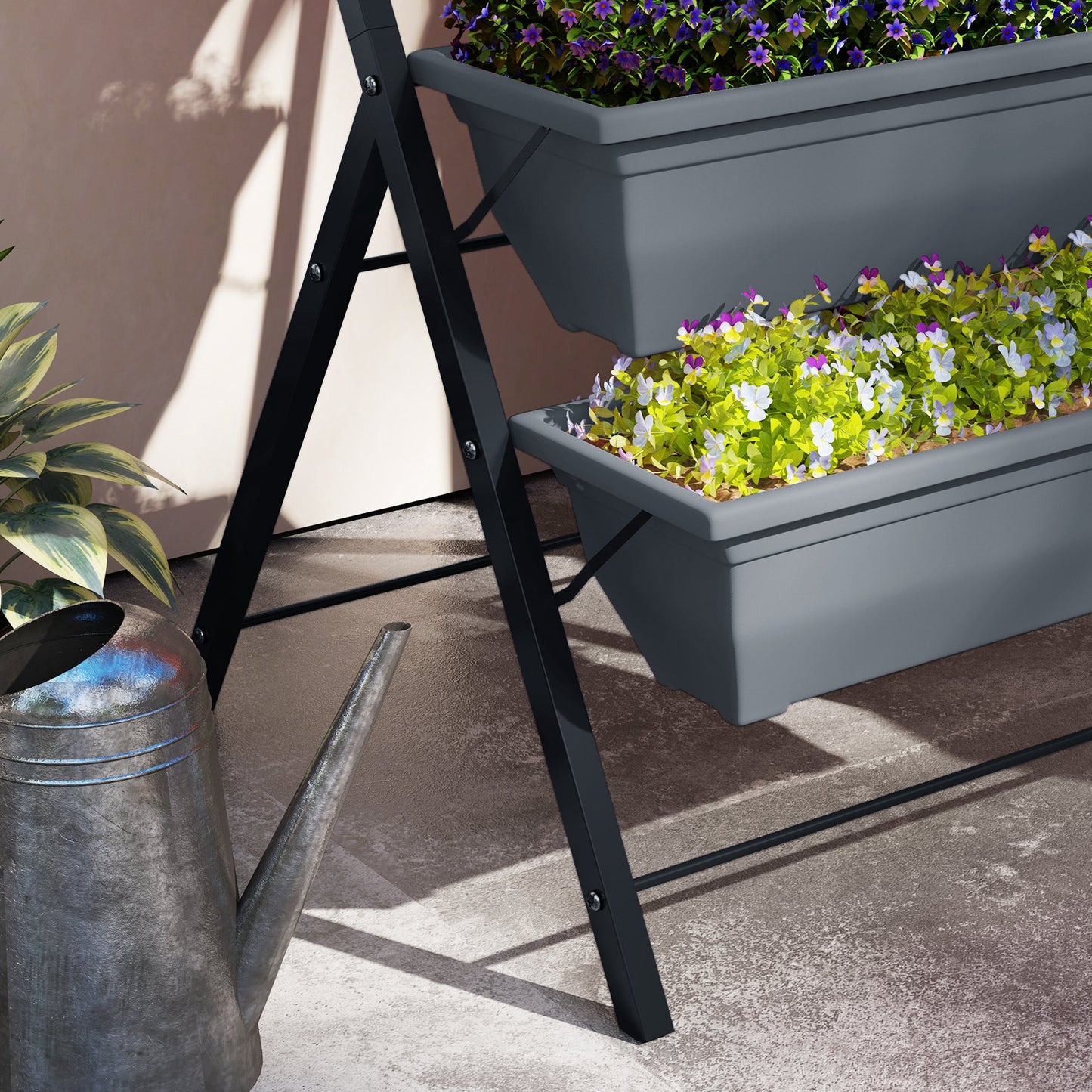 5-Tier Raised Garden Bed, Vertical Ladder Plant Stand