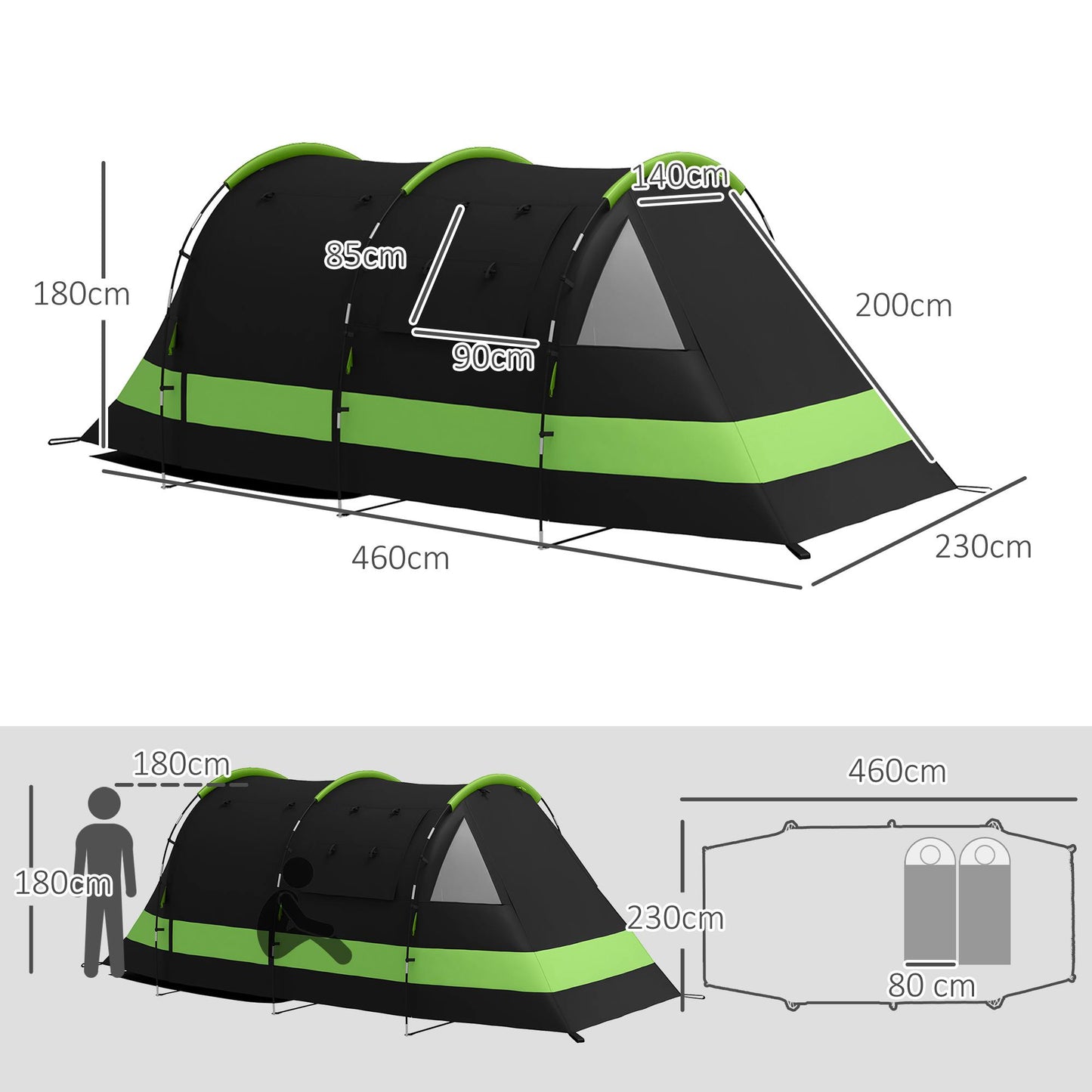 Four Man, Two Room Blackout Tent, with Accessories