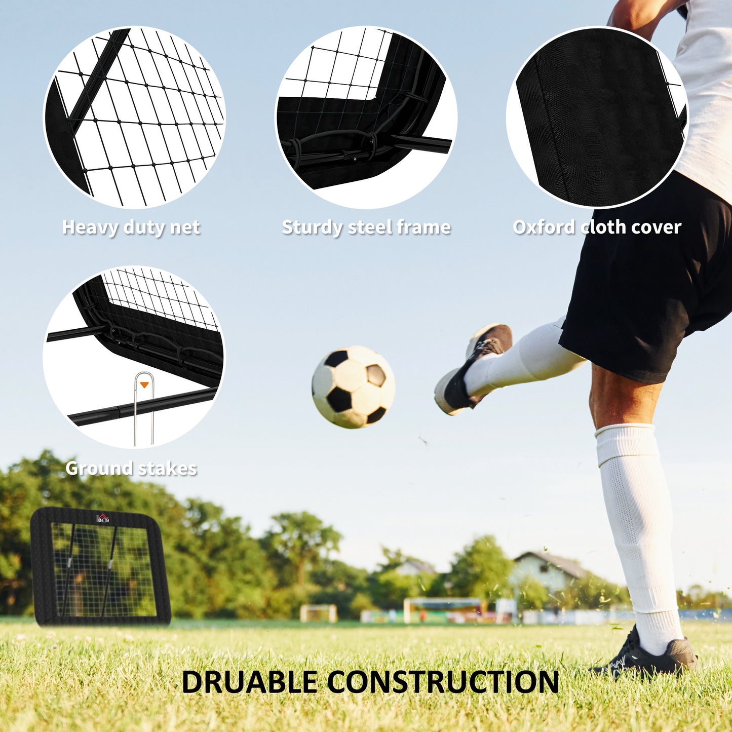 Football Training Net Target Goal, with Adjustable Angles