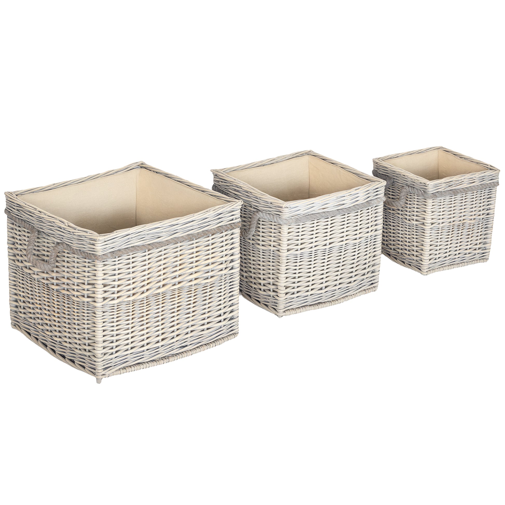 Set of 3 Log Baskets for Wood Burner Indoor