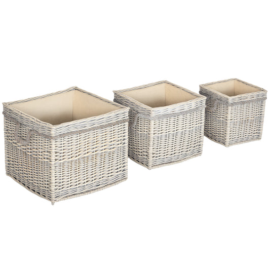 Set of 3 Log Baskets for Wood Burner Indoor