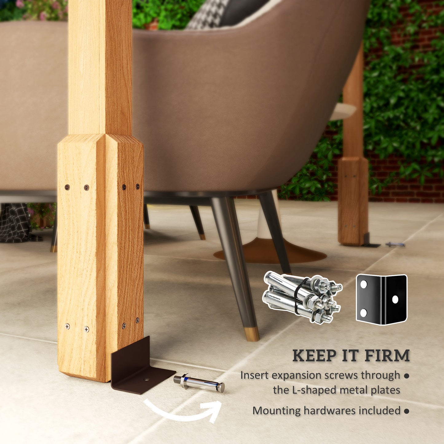 3 x 3 m Wooden Pergola Kit (1)