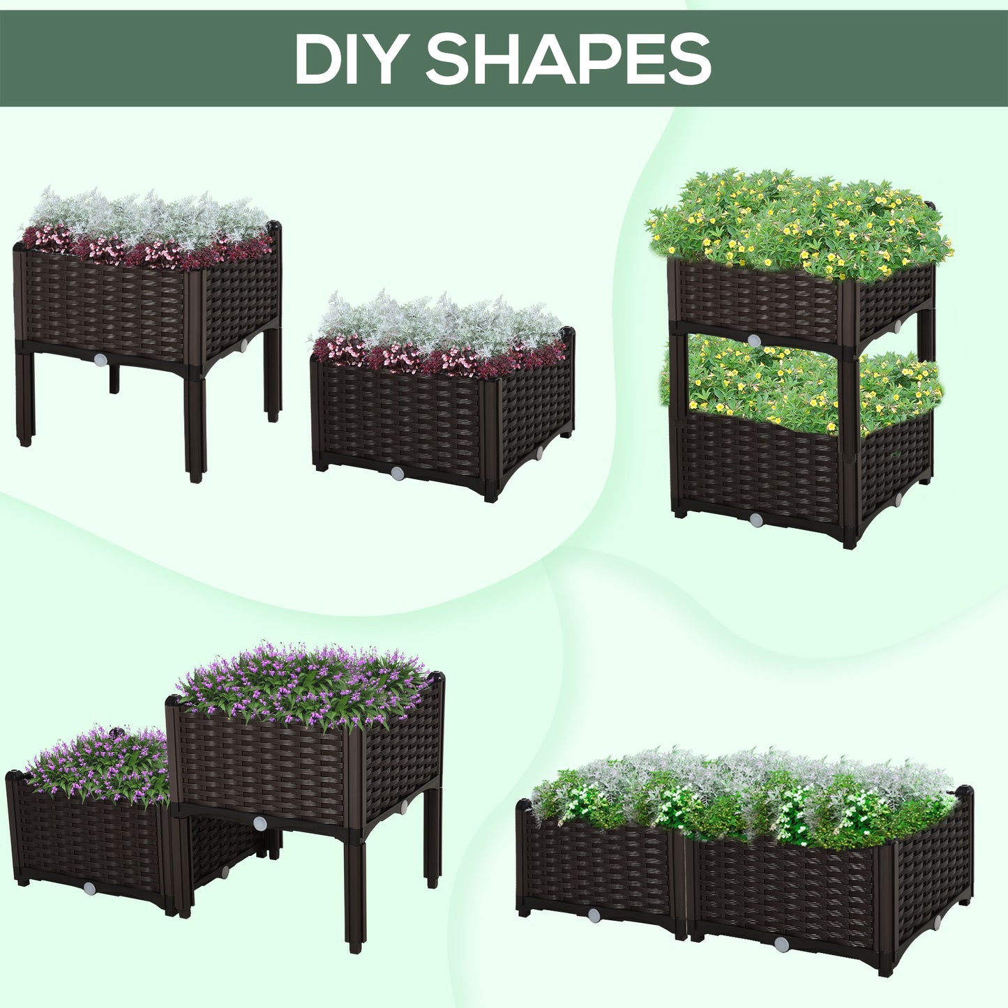 26L Garden Raised Bed Elevated Patio Flower Plant Planter Box PP