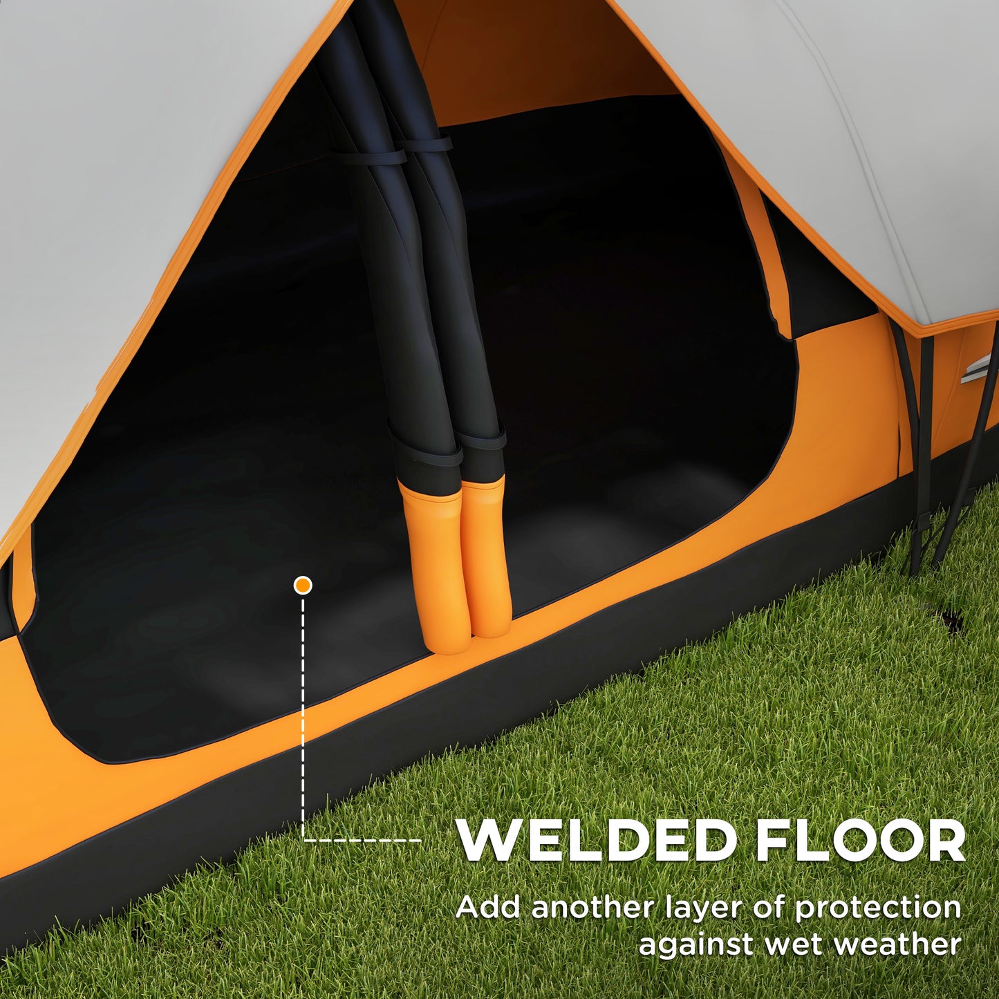 Six-Man Tent, with Two Rooms, Small Rainfly and Accessories