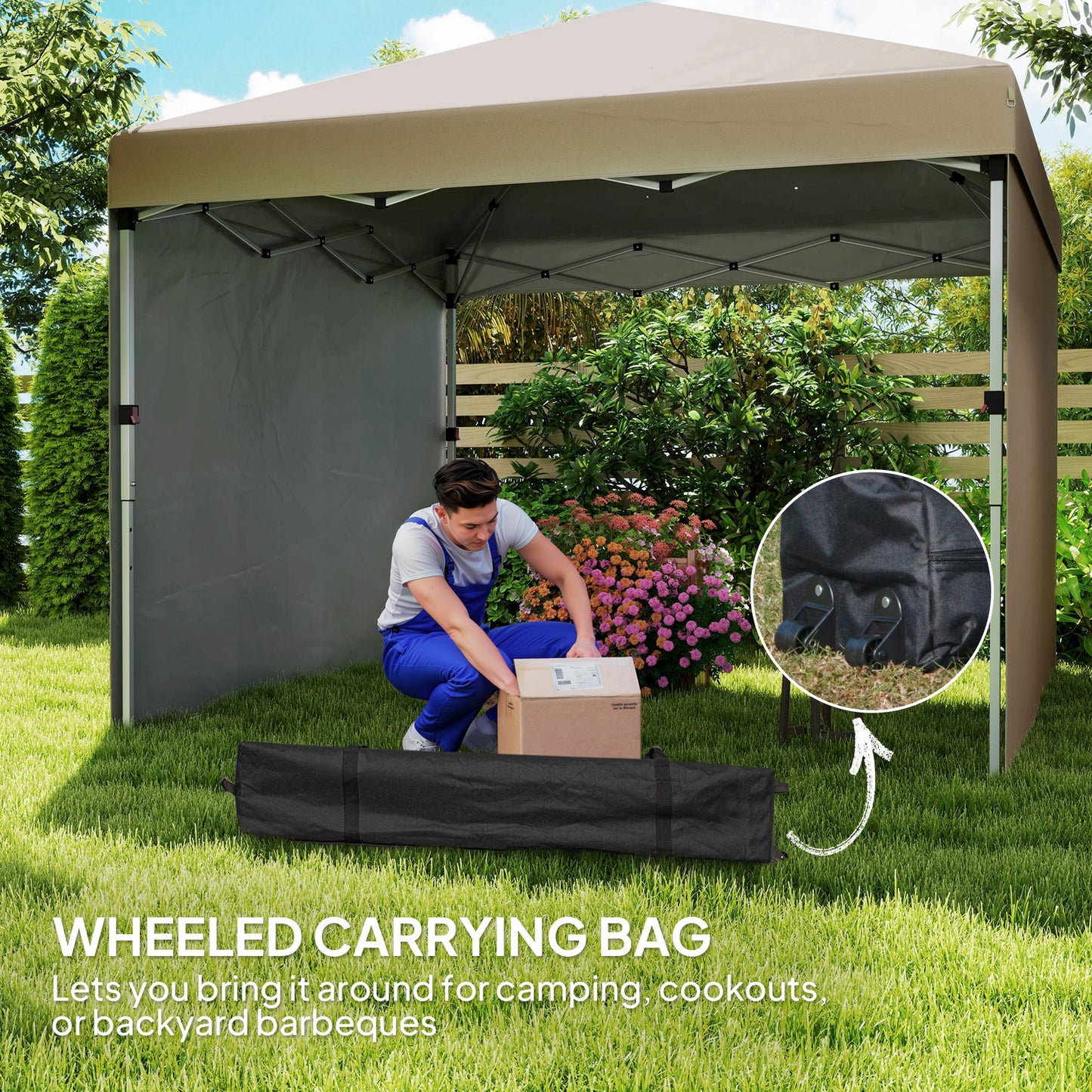 3 x 3 (M) Pop Up Gazebo, UPF 30+ with 2 Sidewalls
