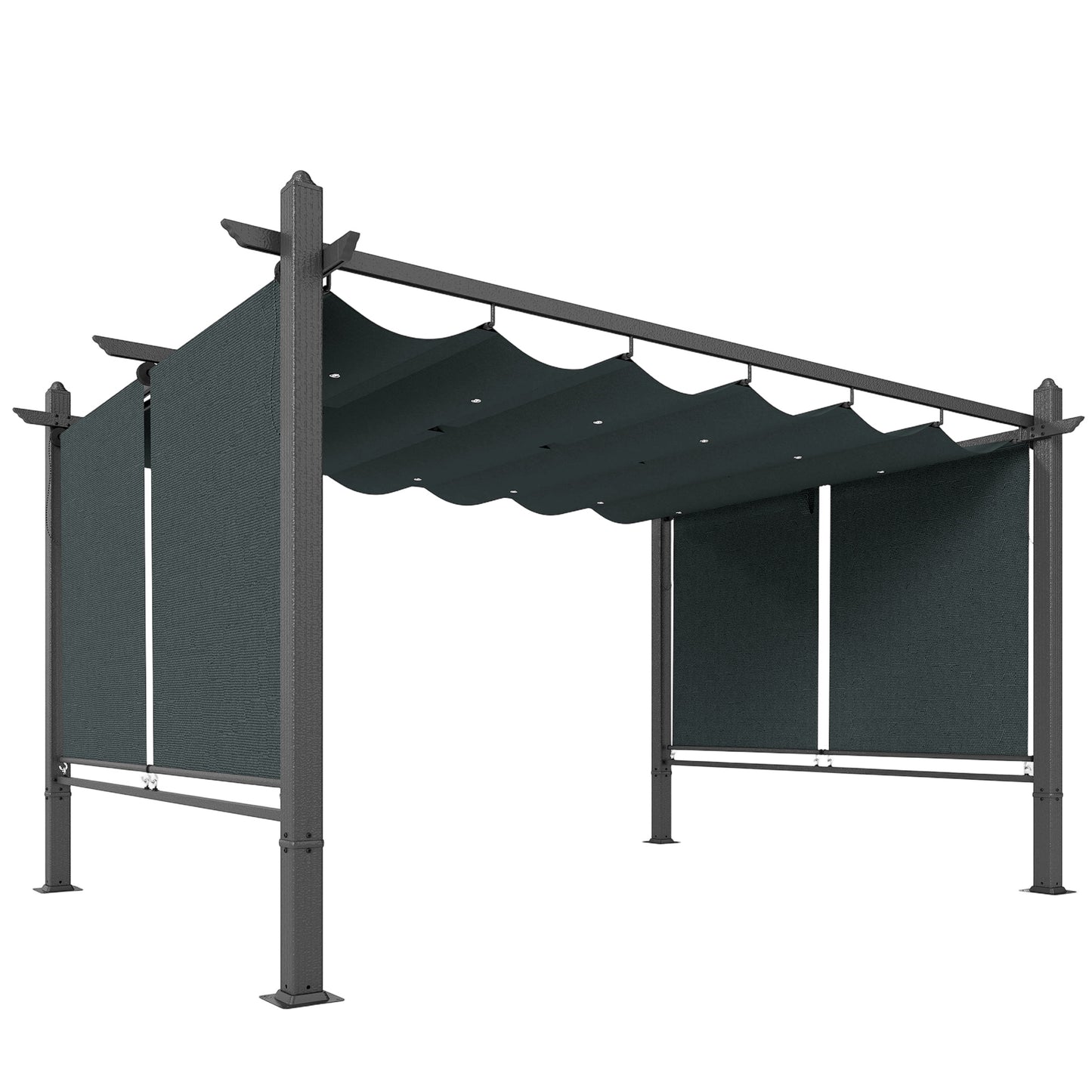 4 x 3 m Garden Pergola with Retractable Roof Canopy