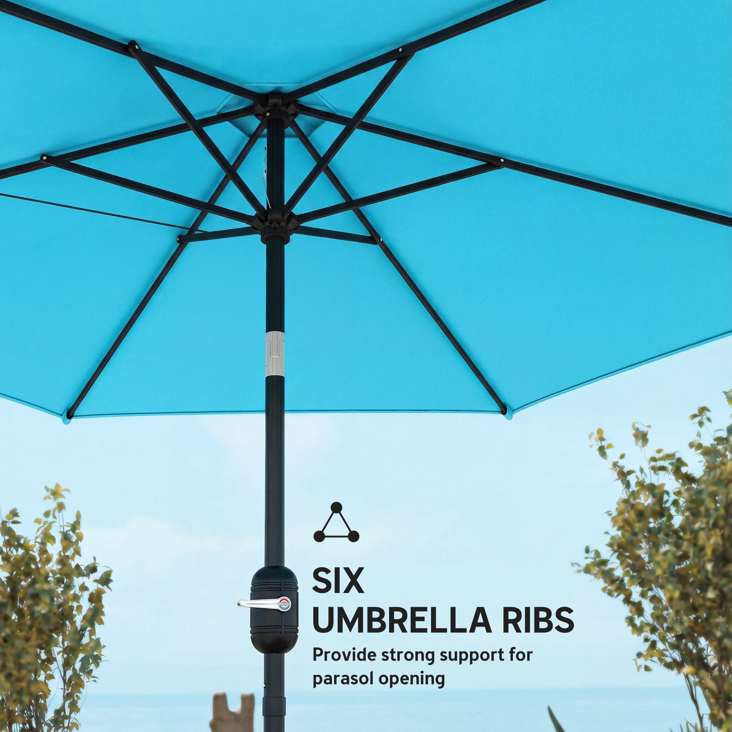2.6 m Garden Parasol Umbrella with Aluminium Pole (3)