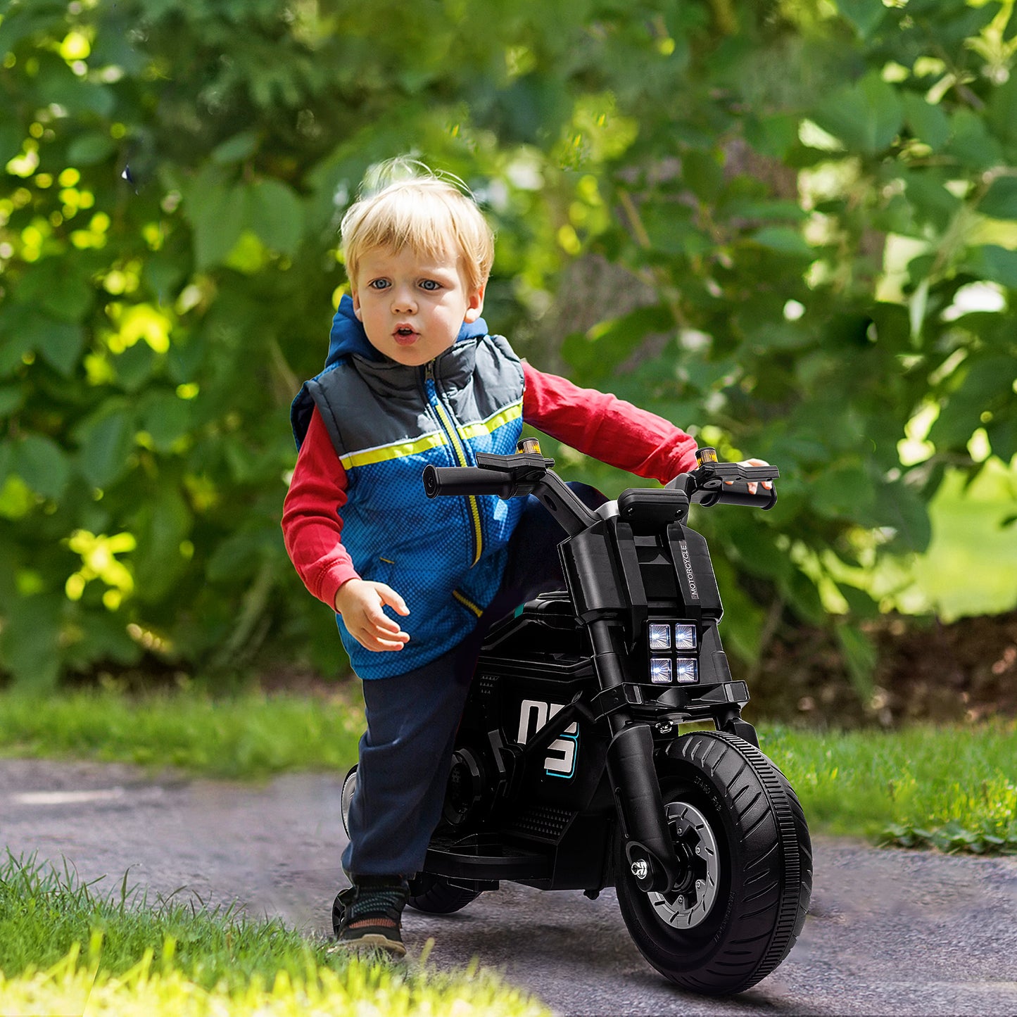 Kids Electric Motorbike with Siren, Horn, Headlights, Music
