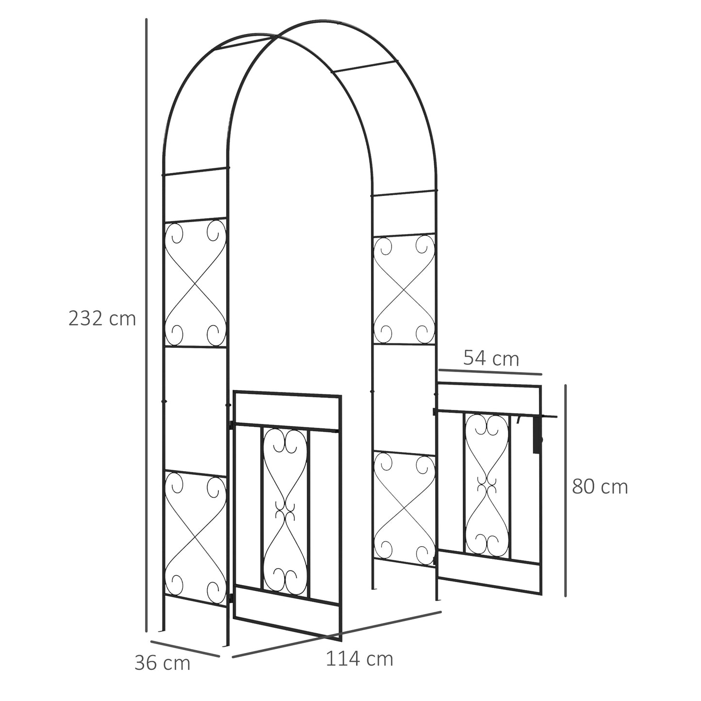 Decorative Garden Arch, with Gate