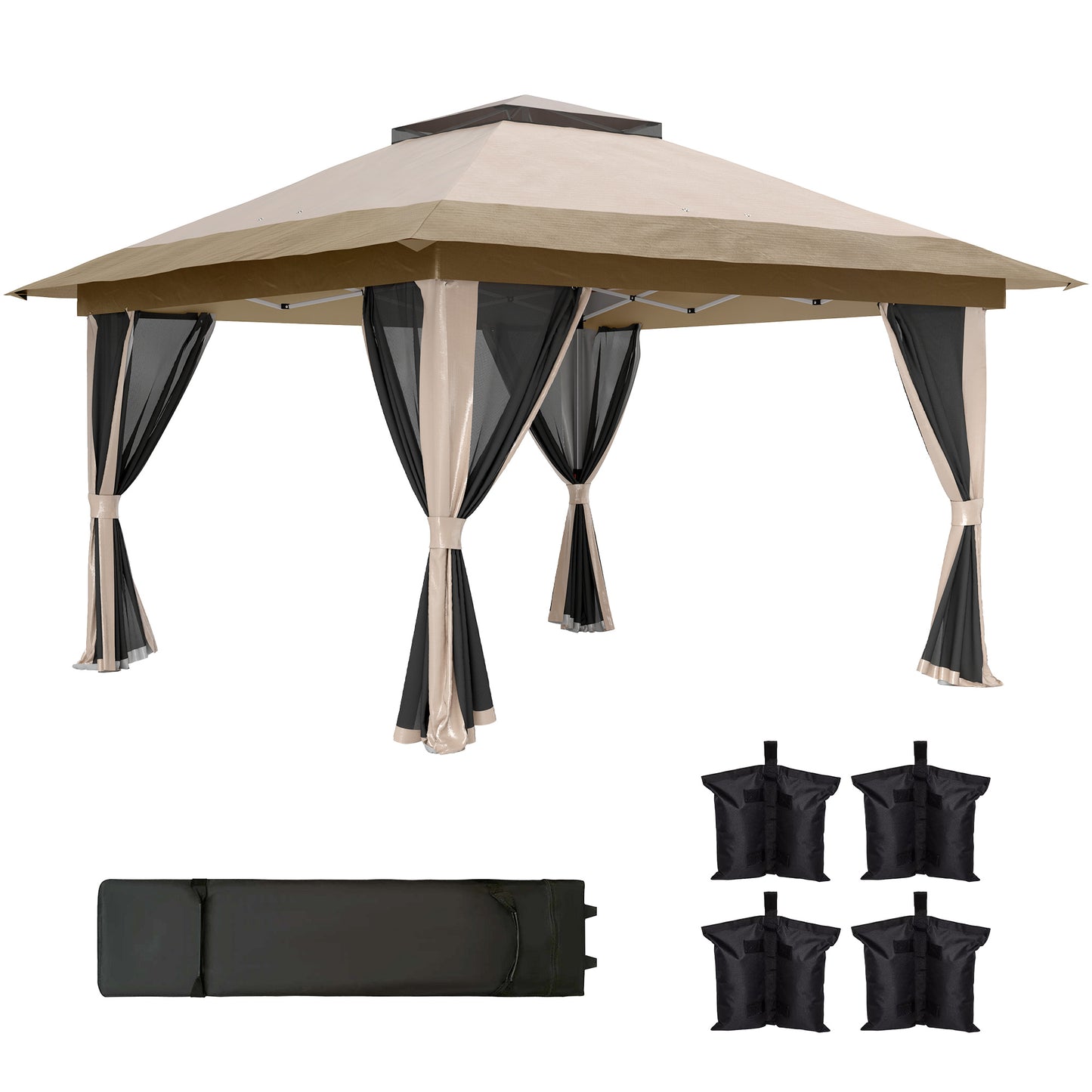 3.6 x 3.6m Pop-Up Gazebo, with Accessories