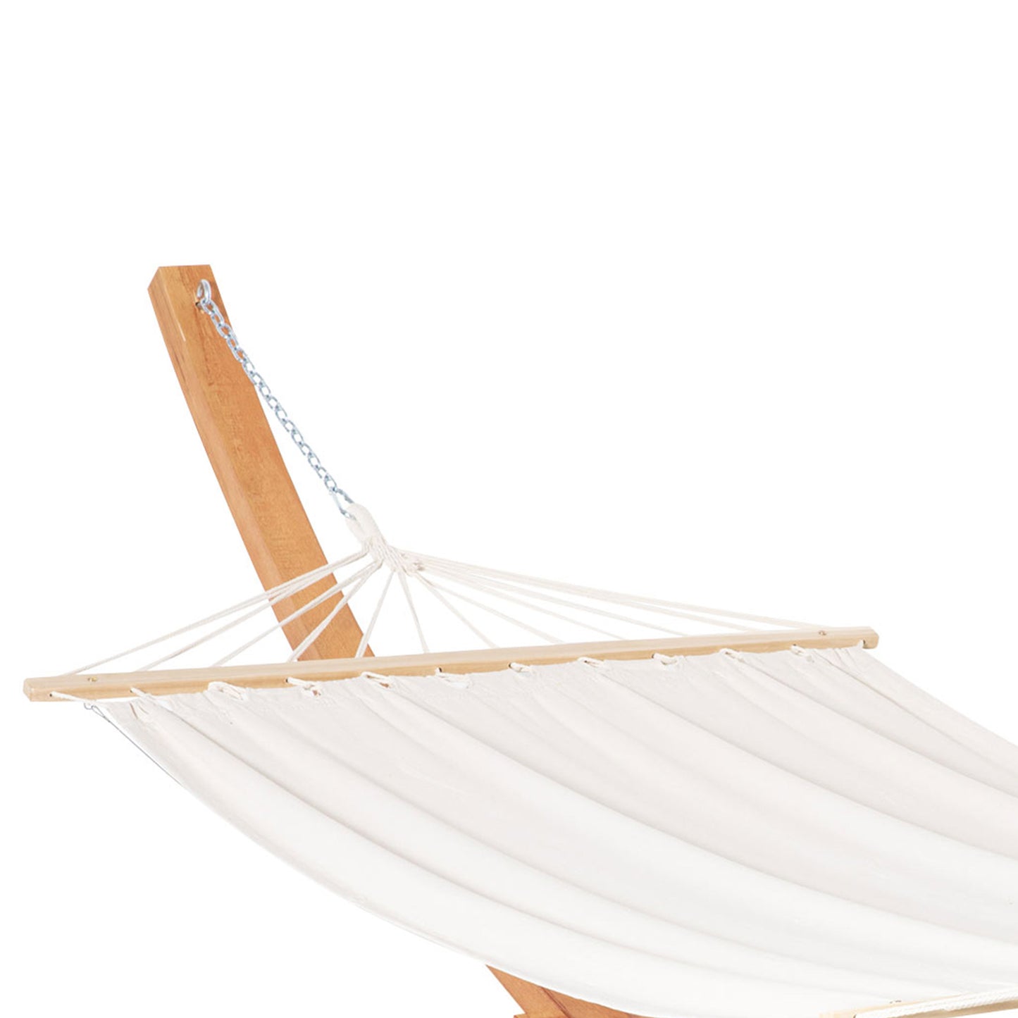 Outdoor Garden Hammock with Wooden Stand Swing Hanging Bed for Patio