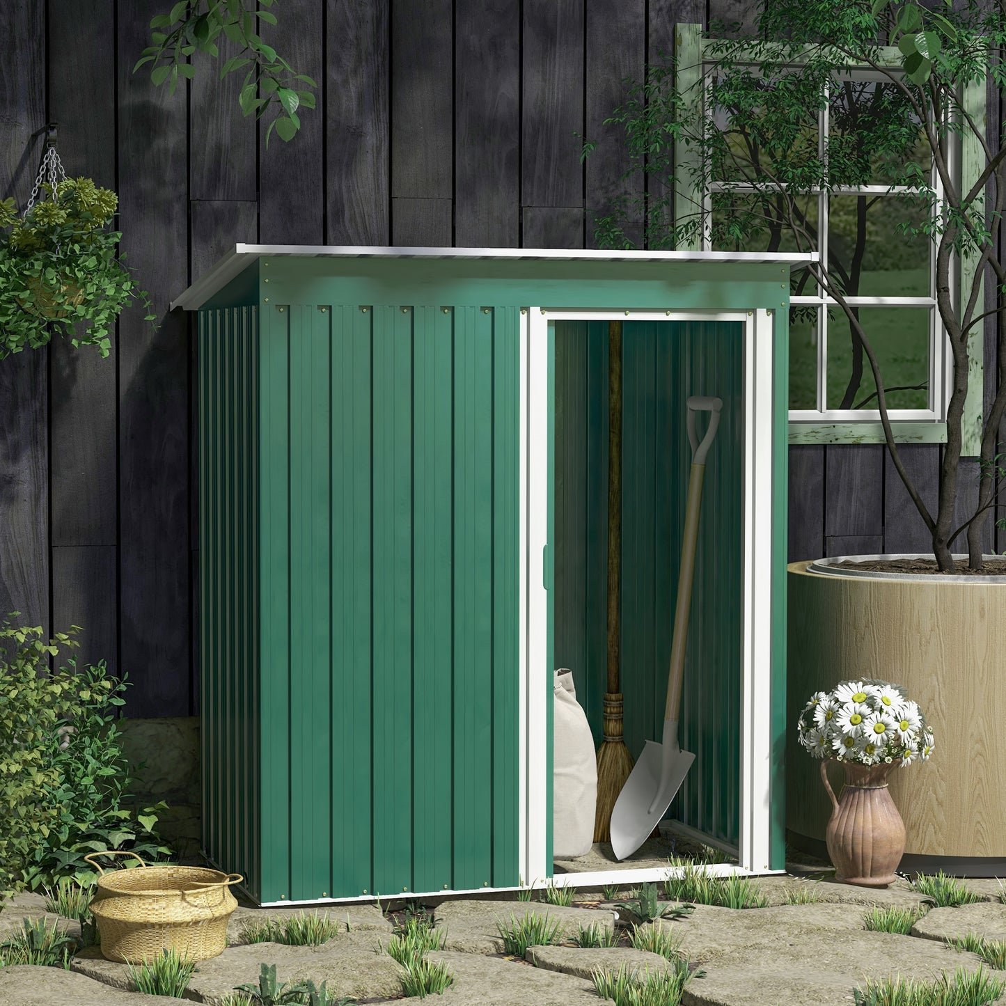 5 x 3ft Garden Storage Shed with Sliding Door