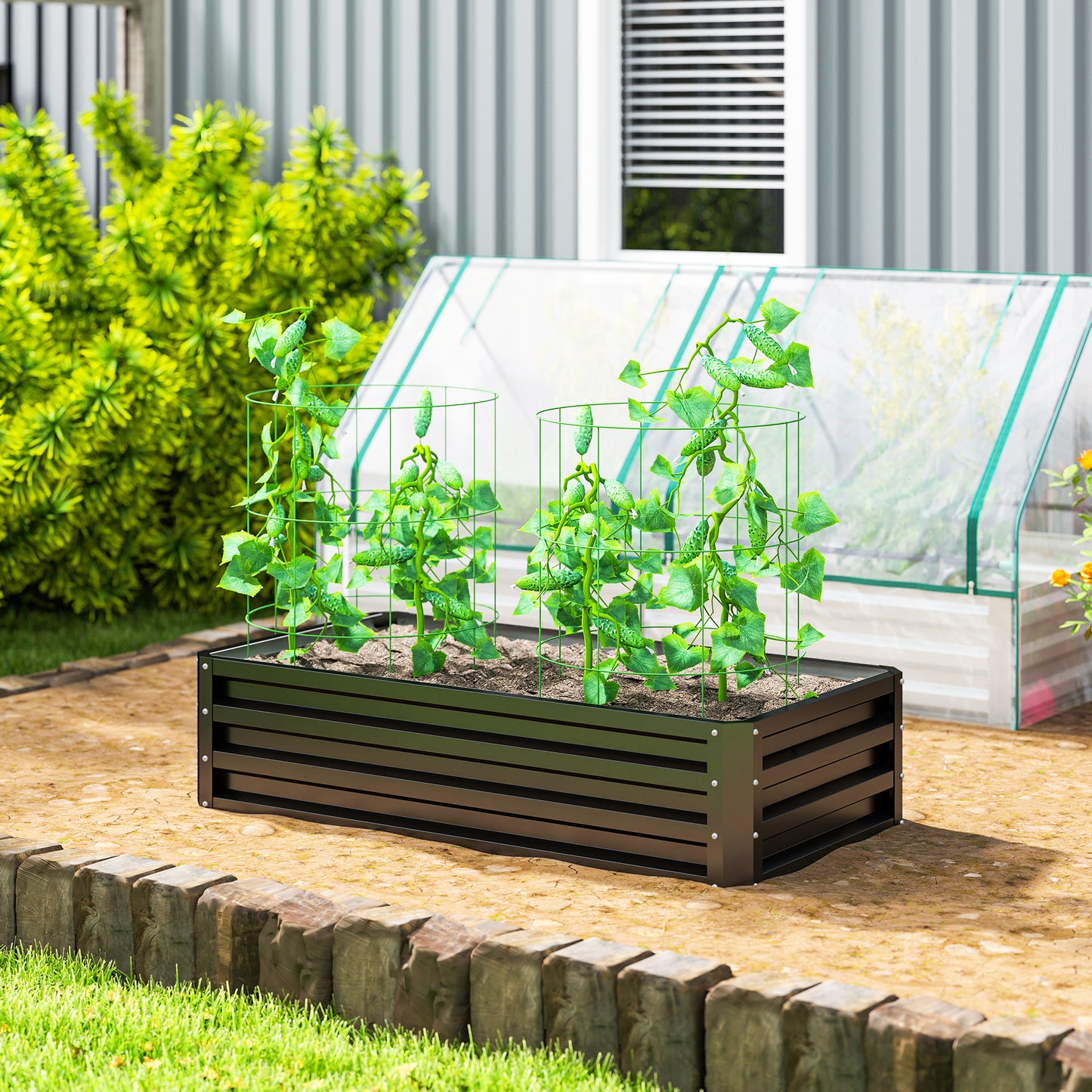 Raised Beds for Garden, Galvanized Outdoor Planters