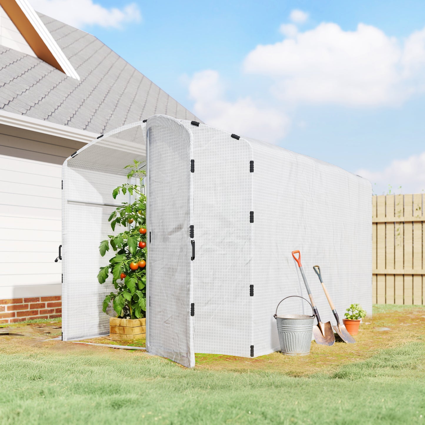 Polytunnel Greenhouse Walk-in Grow House with UV-resistant PE Cover