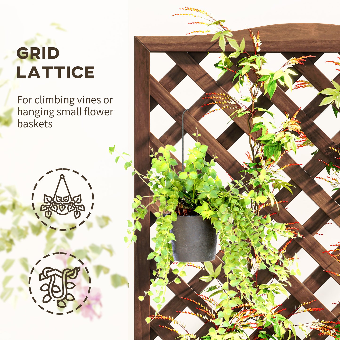 Wooden Planter with Trellis (1)