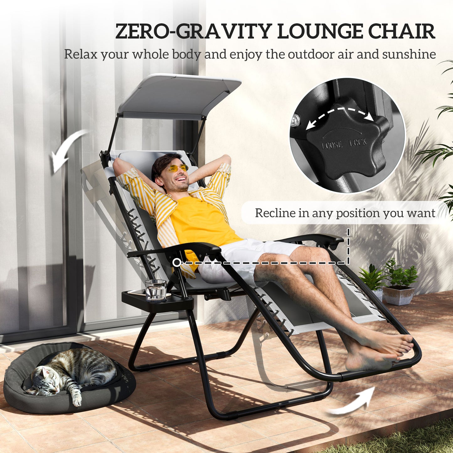 Zero Gravity Lounger Chair Set of 2