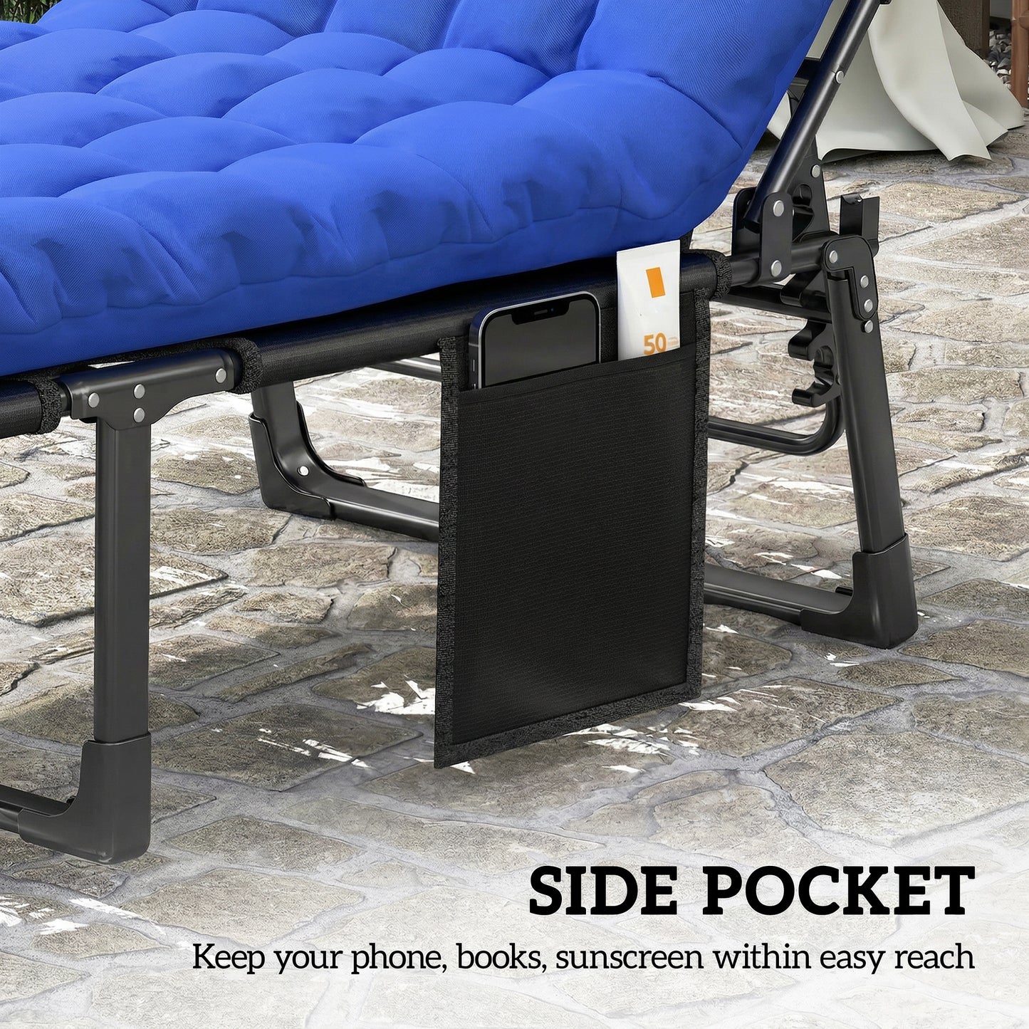 Folding Sun Loungers for Garden Set of 2