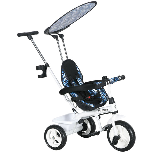 6 in 1 Tricycle for Kids with 5-point harness straps, Removable Canopy (1)
