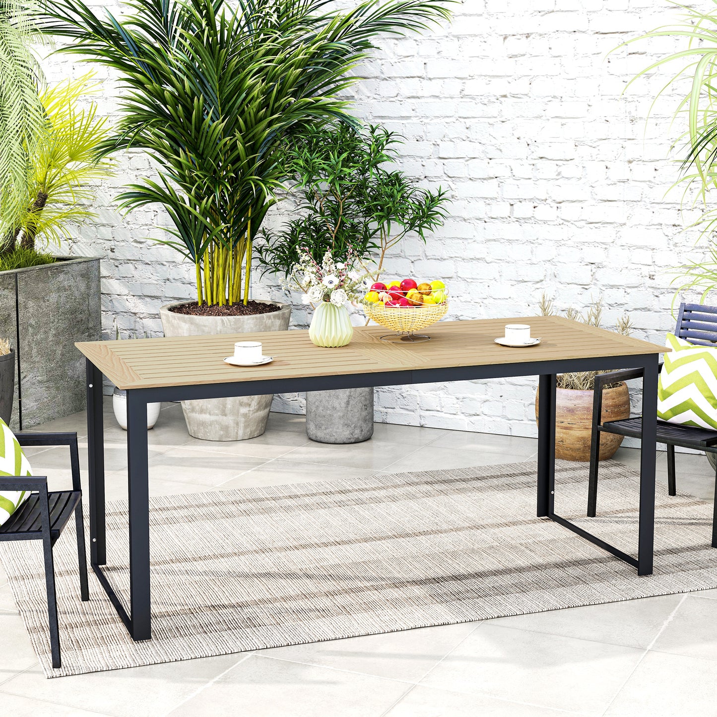 Garden Table for 6 People, 175 x 78 x 75 cm Rectangle Outdoor