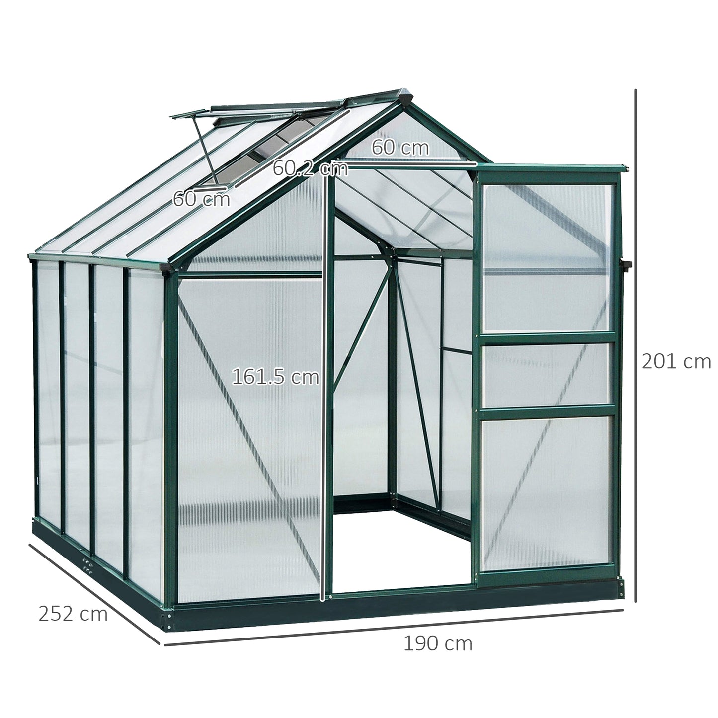 6 x 8ft Polycarbonate Greenhouse
