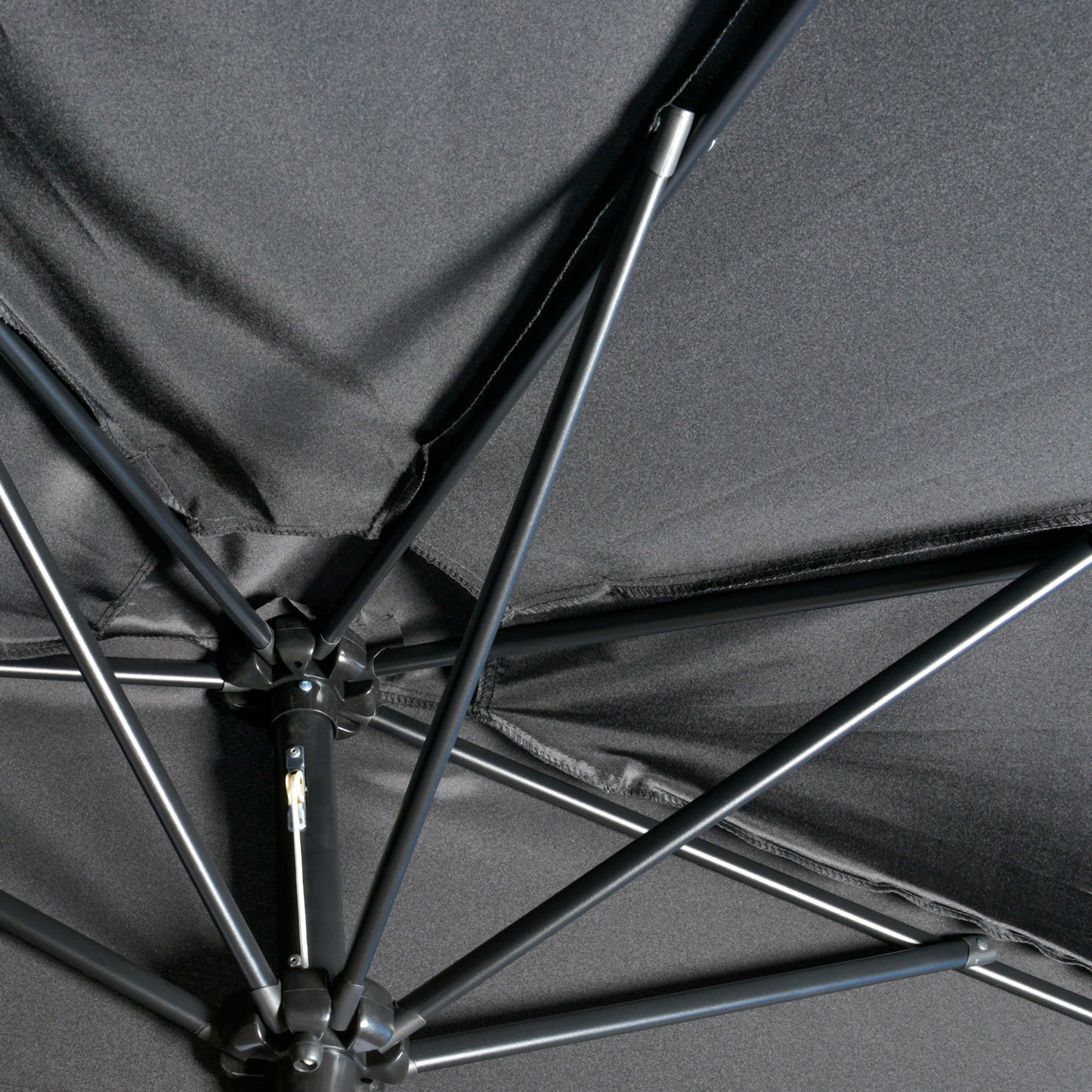 3(m) Half Parasol, Semi Round Umbrella with Metal Frame