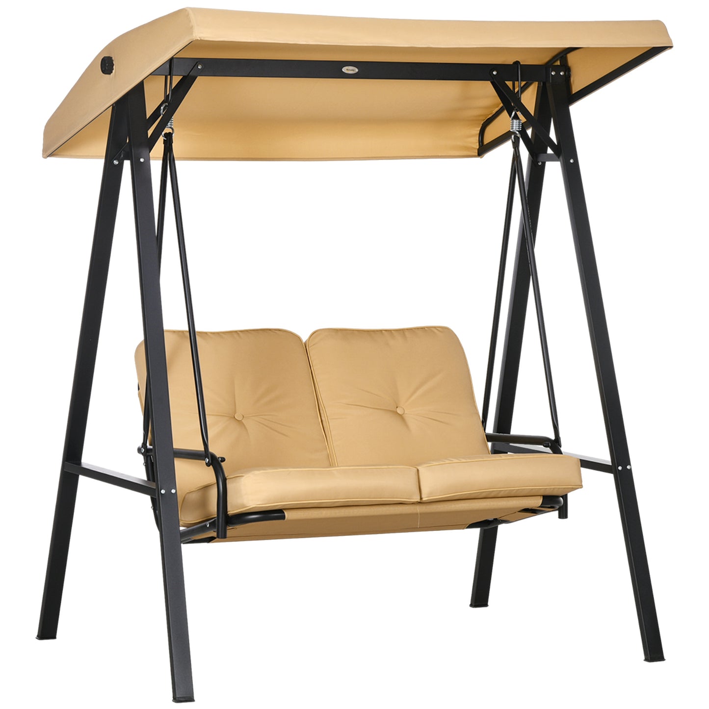 Two-Seater Garden Swing Bench, with Adjustable Canopy
