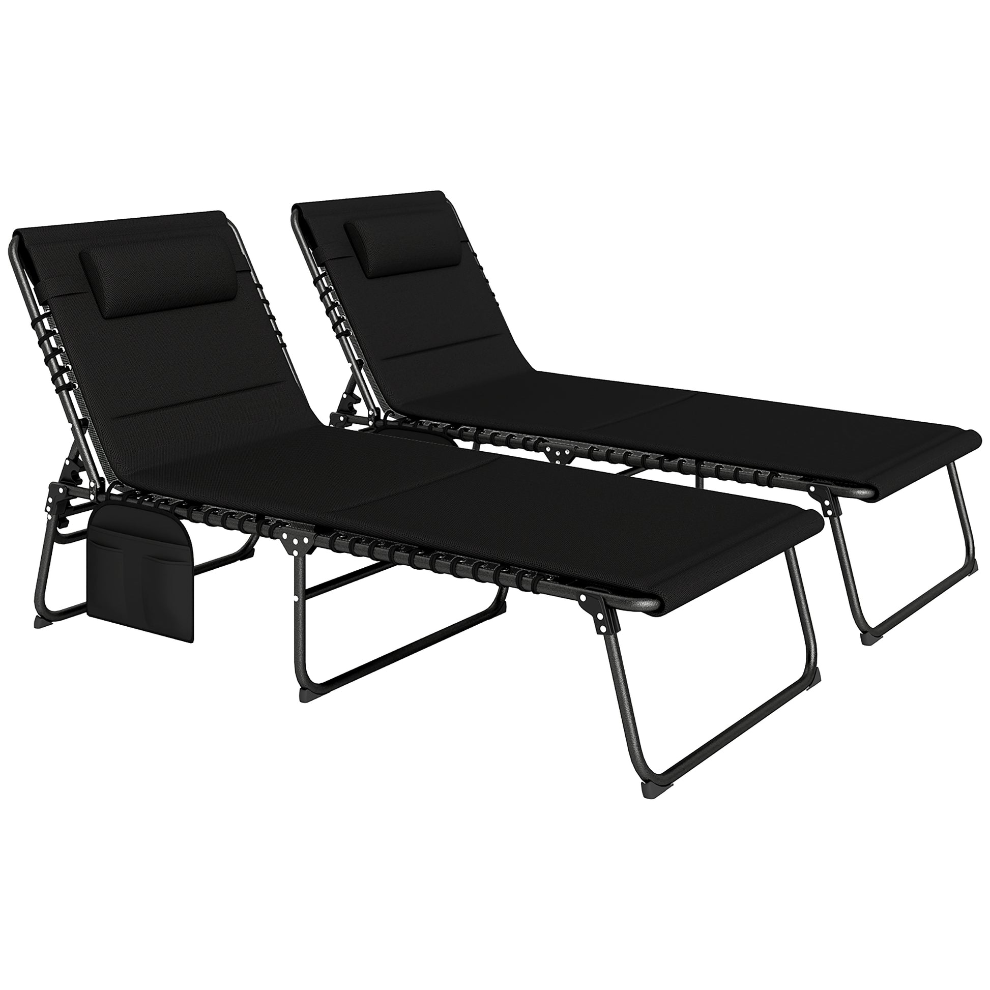 Set of Two Reclining Sun Loungers (3)