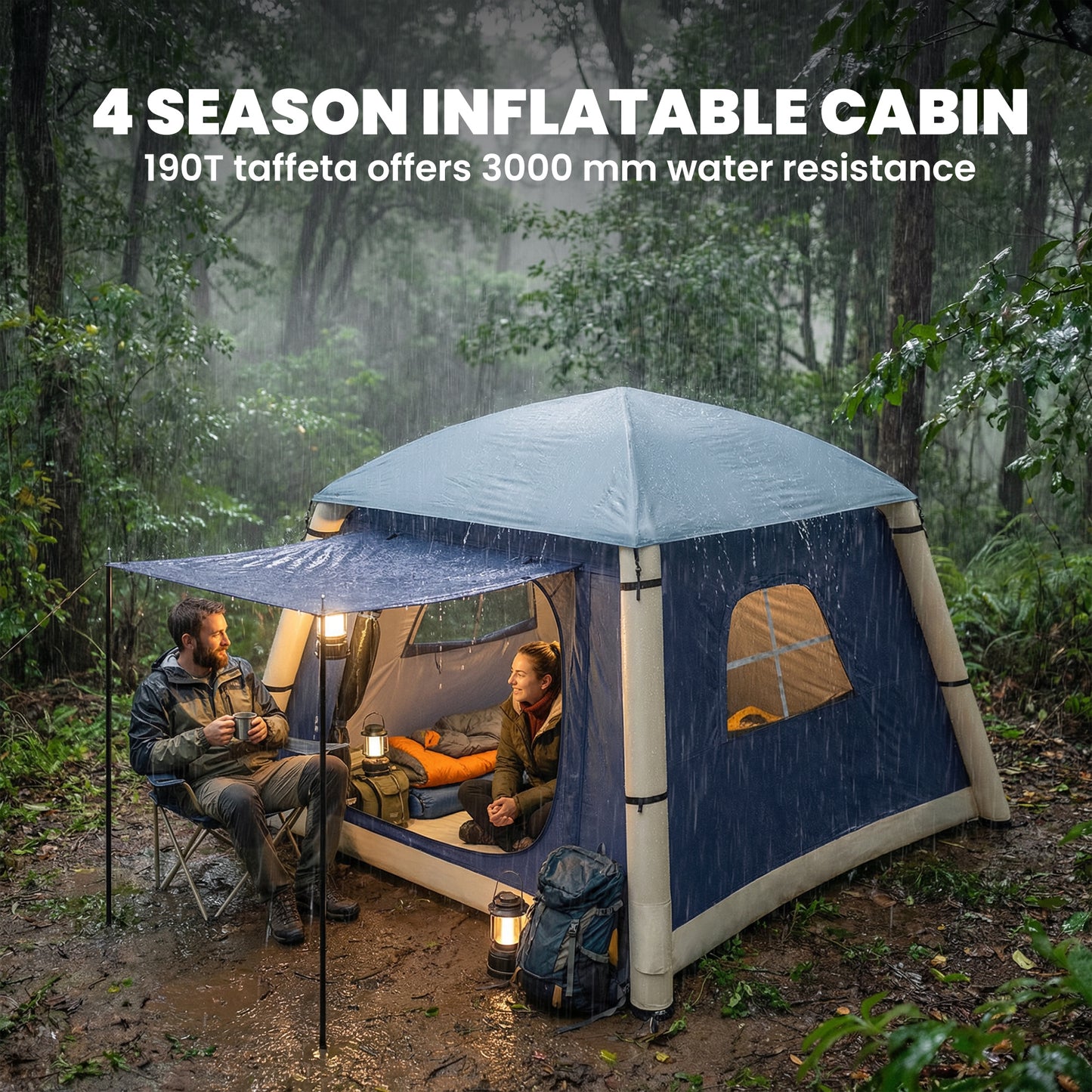 Inflatable Camping Tent w/ Hand Pump (1)