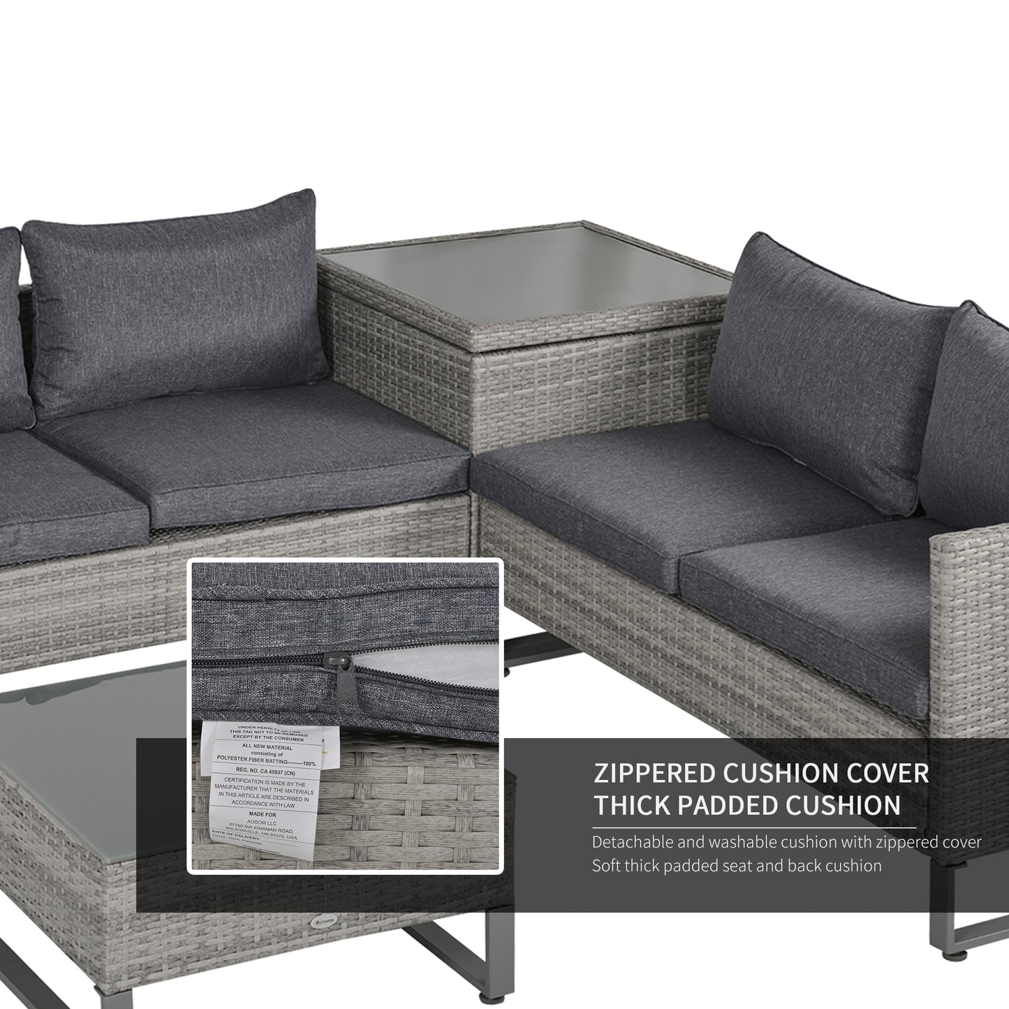4 Pieces Rattan Garden Furniture Set (2)